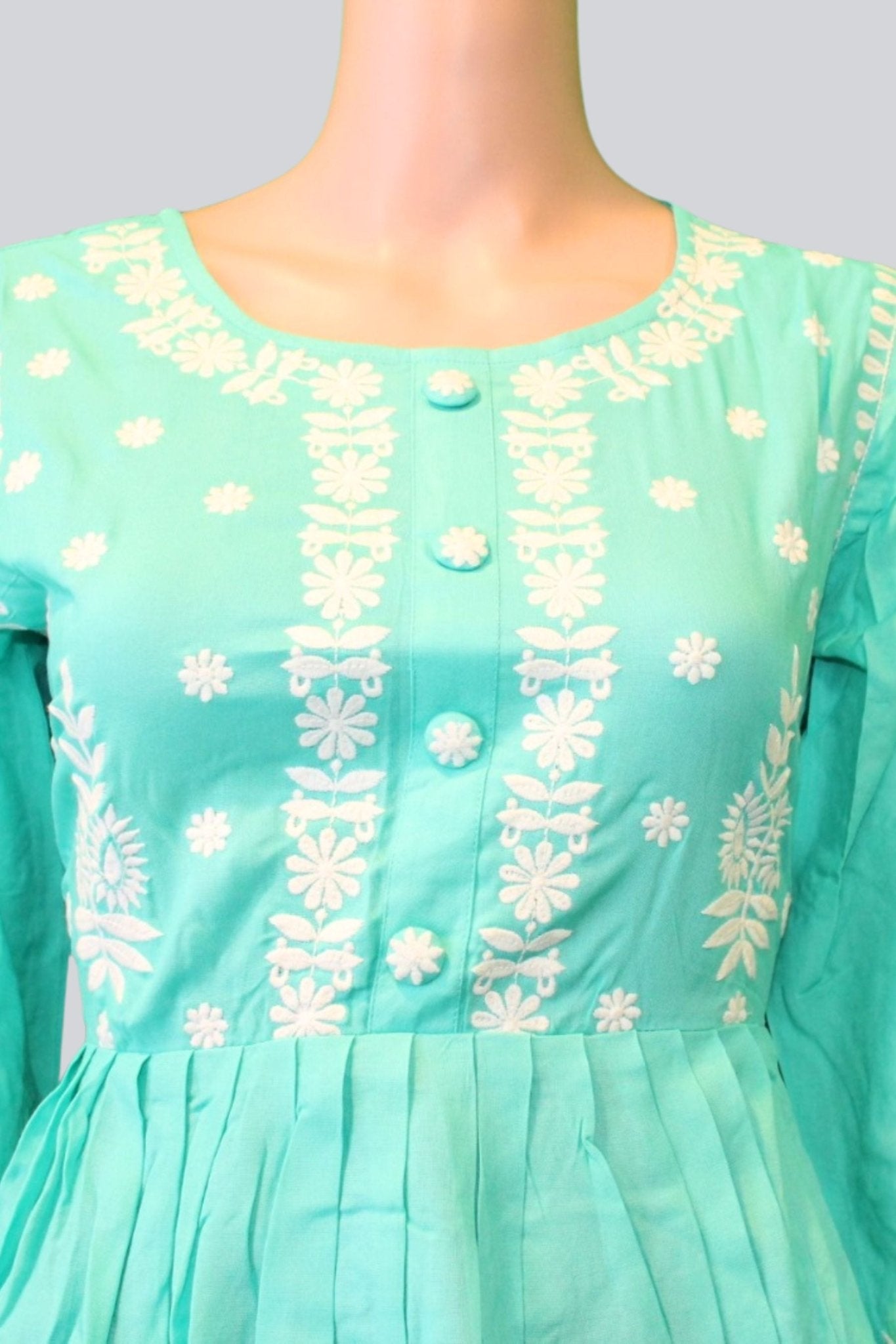 Radiant Rayon: Stunning Long Gown with Beautiful Embroidery KURTI JCS Fashions