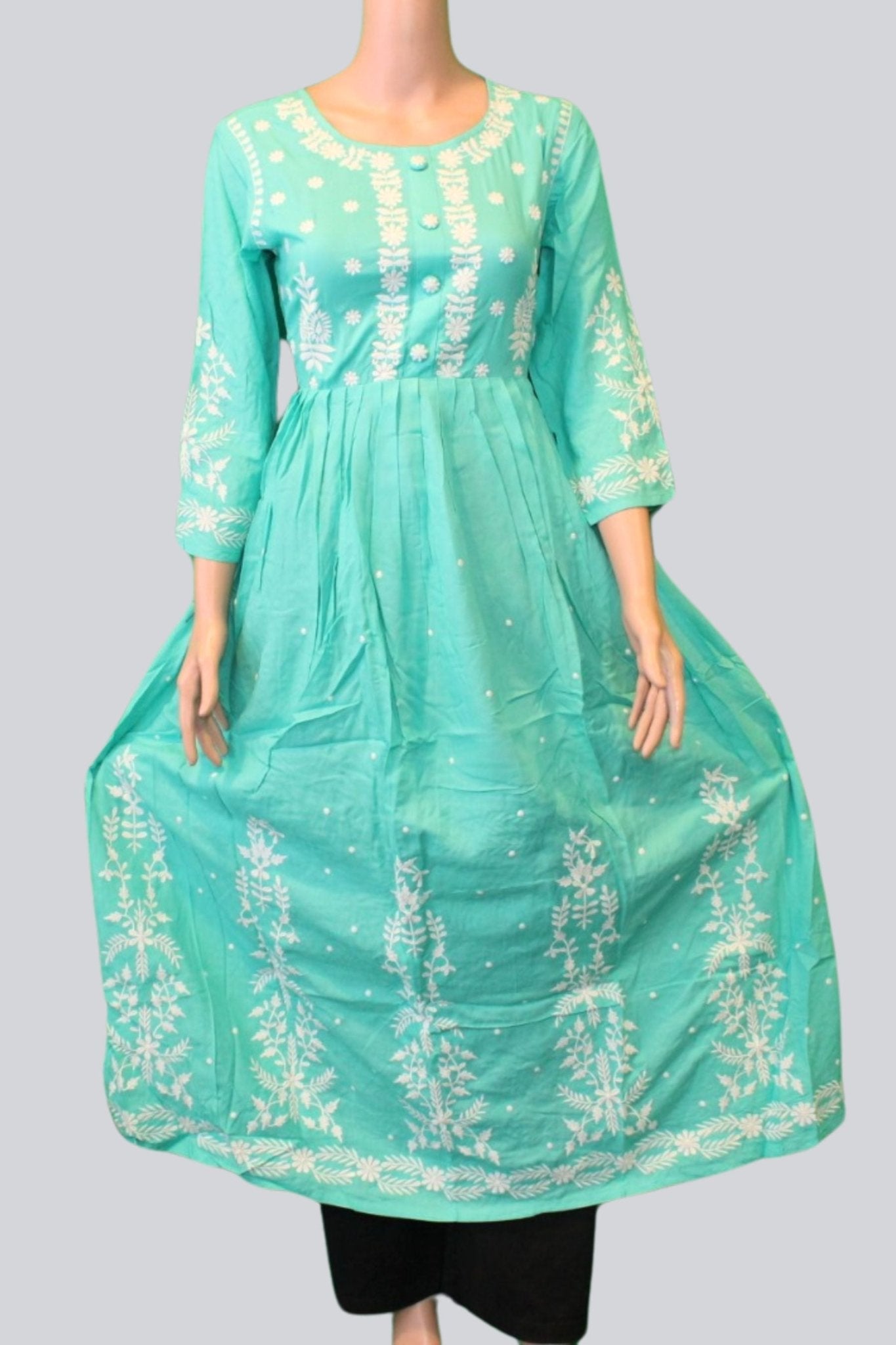 Radiant Rayon: Stunning Long Gown with Beautiful Embroidery KURTI JCS Fashions
