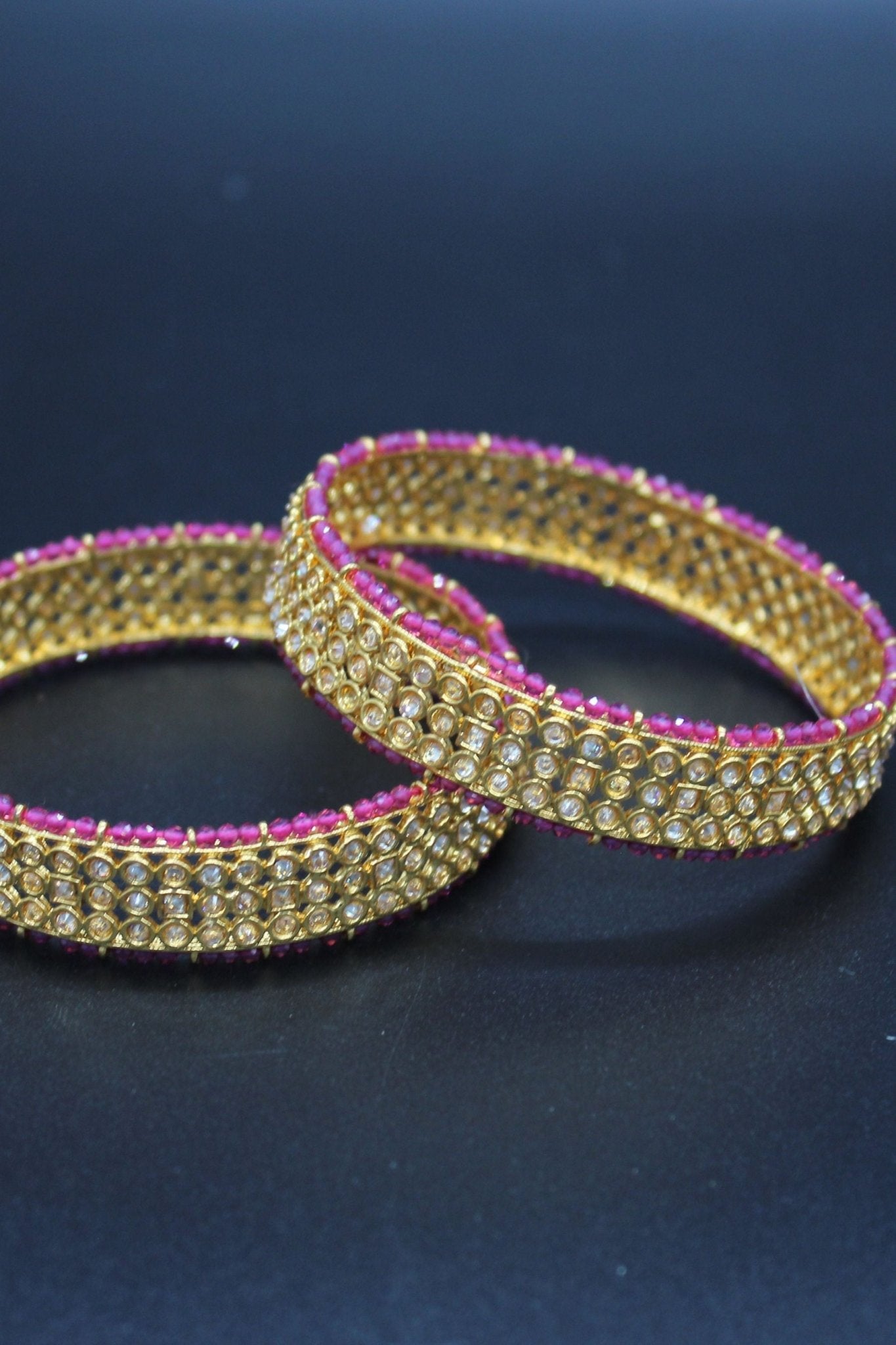 Radiate Elegance: Gold-Polished Stone Bangles | JCS Fashions Jewelry JCS Fashions