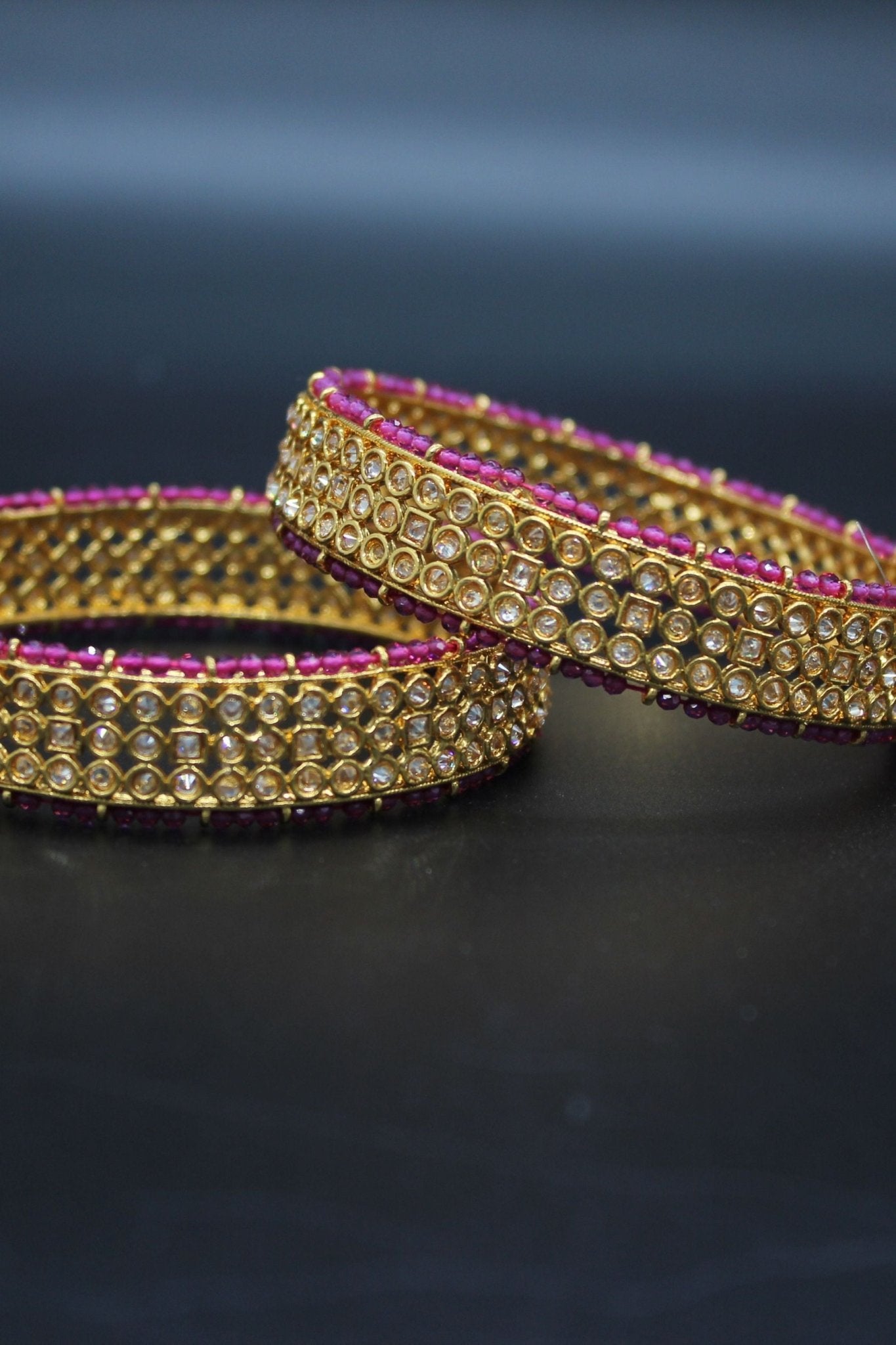 Radiate Elegance: Gold-Polished Stone Bangles | JCS Fashions Jewelry JCS Fashions