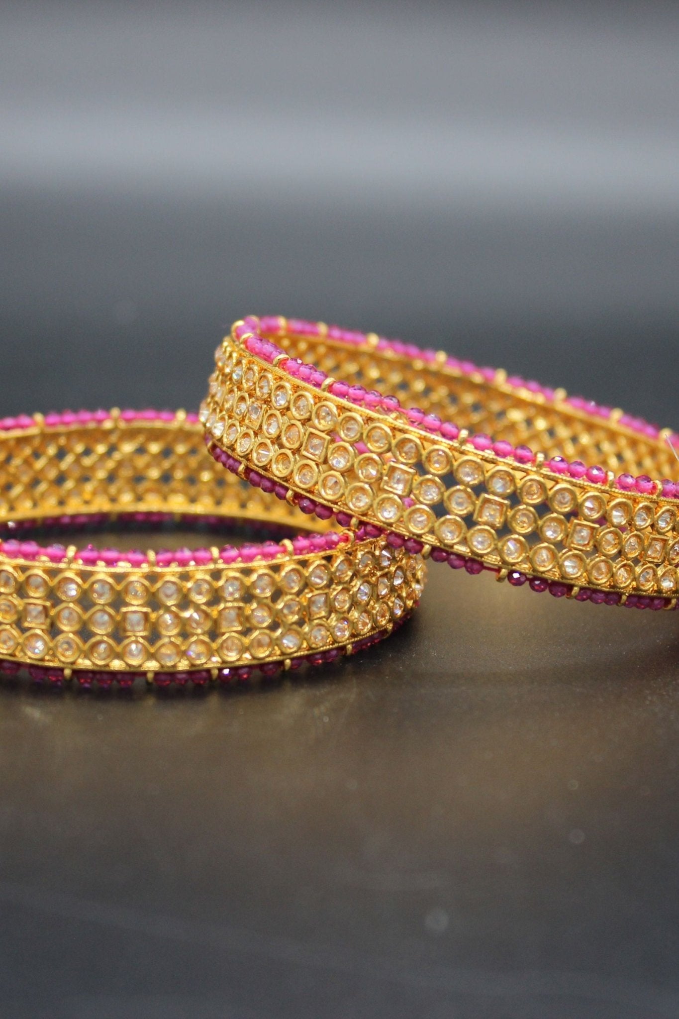 Radiate Elegance: Gold-Polished Stone Bangles | JCS Fashions Jewelry JCS Fashions