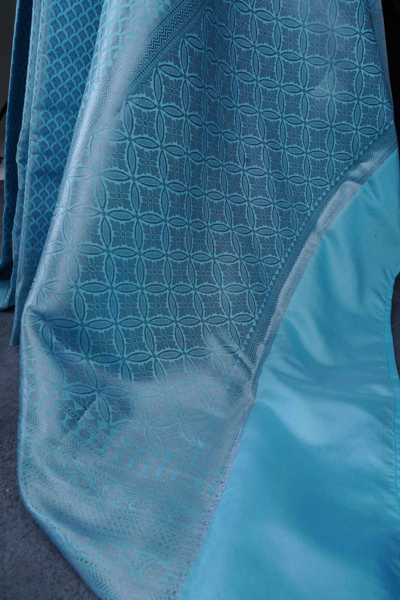 Regal Banarasi Soft Silk Saree with Silver Brocade Design & Blouse Saree JCS Fashions