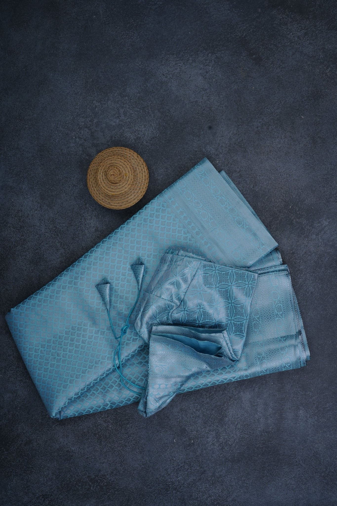 Regal Banarasi Soft Silk Saree with Silver Brocade Design & Blouse Saree JCS Fashions Blue 5.5 meters