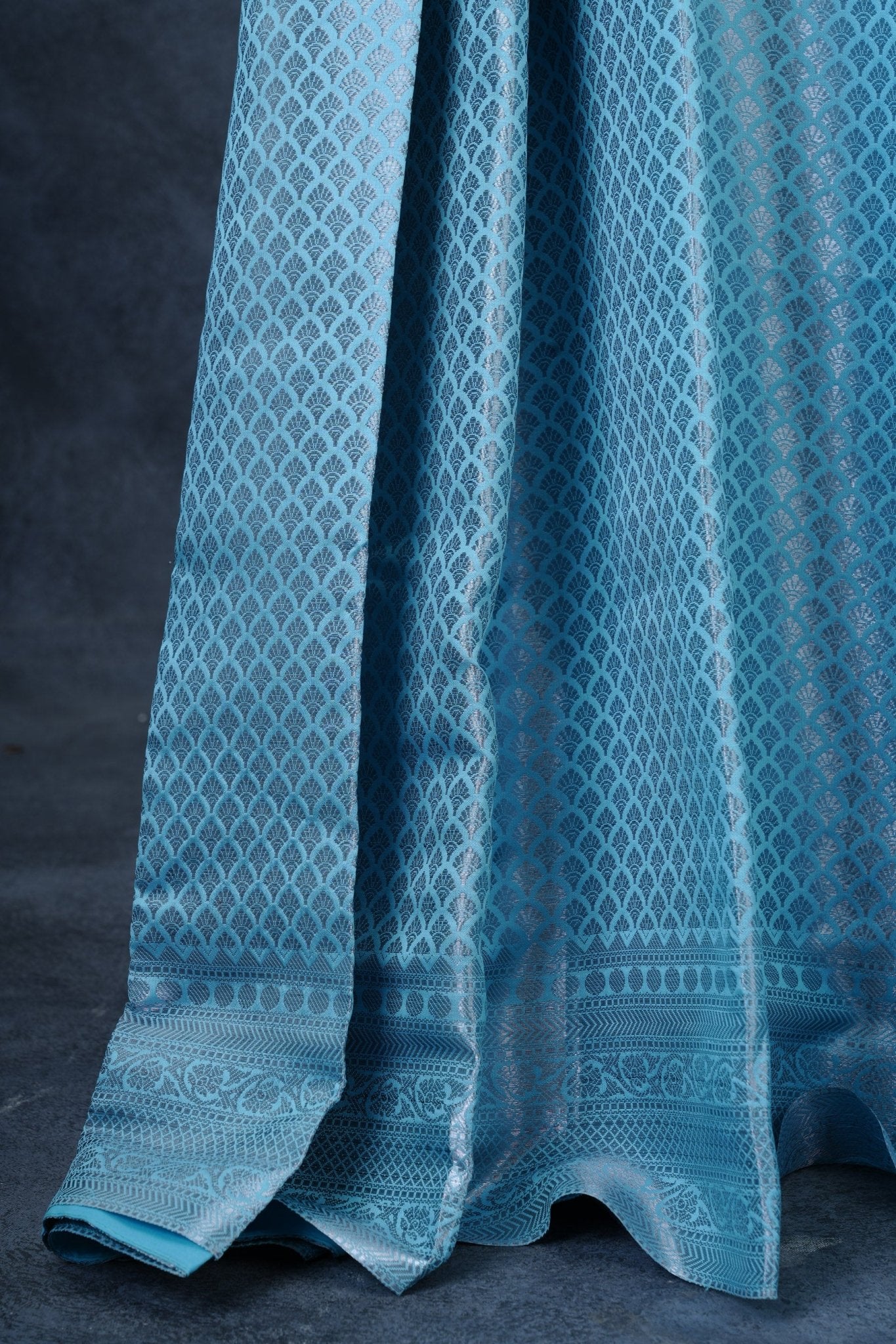 Regal Banarasi Soft Silk Saree with Silver Brocade Design & Blouse Saree JCS Fashions