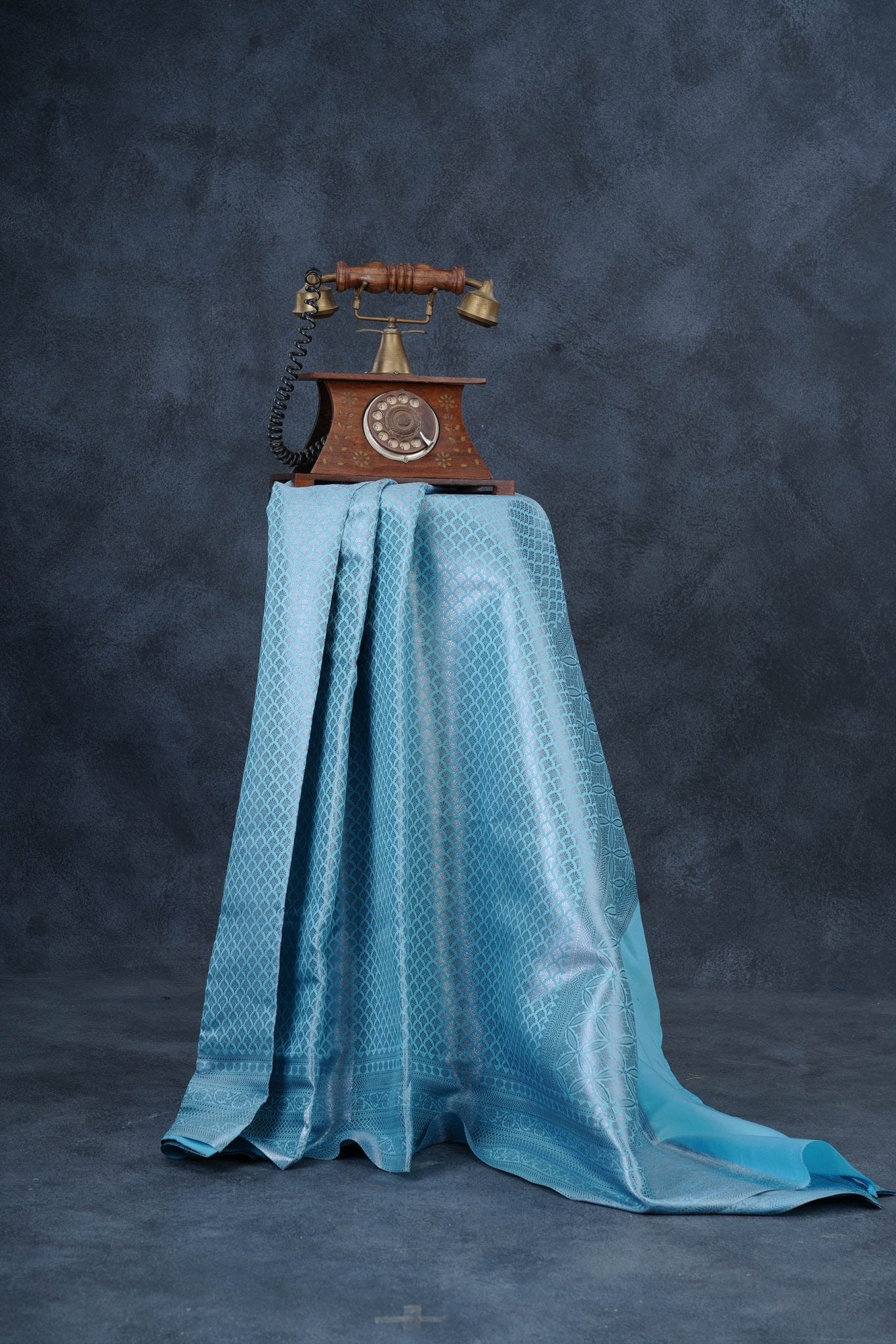 Regal Banarasi Soft Silk Saree with Silver Brocade Design & Blouse Saree JCS Fashions