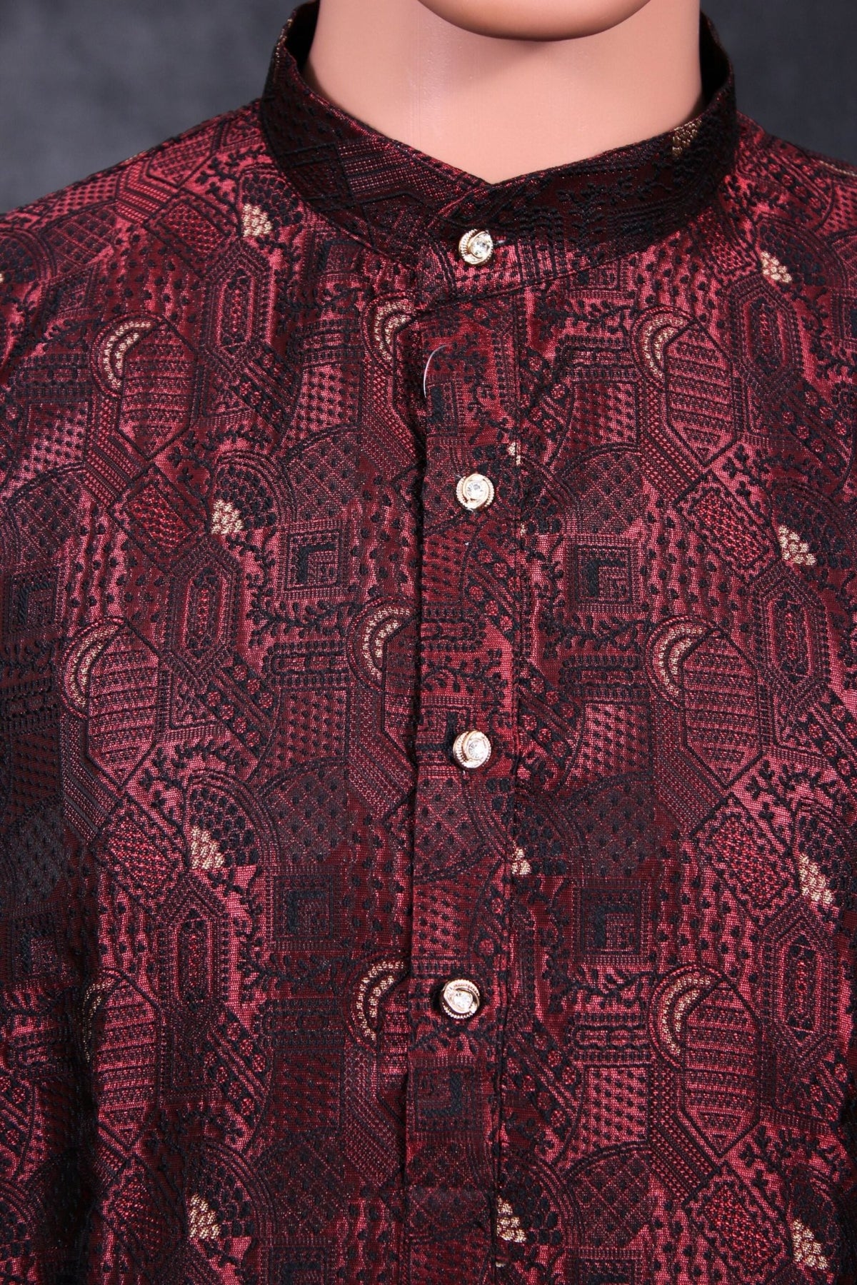 Regal Black Men's Jacquard Kurta – Traditional Elegance by JCS Fashions Men JCS Fashions