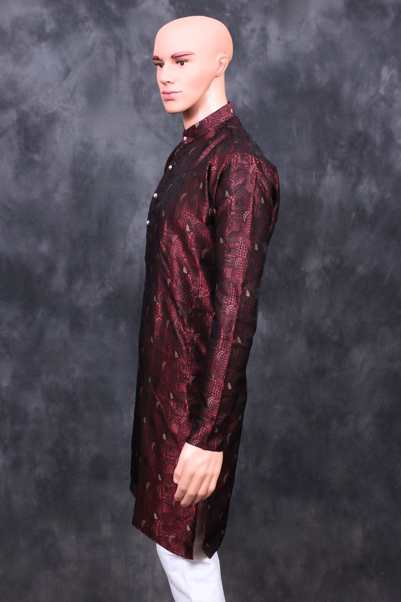 Regal Black Men's Jacquard Kurta – Traditional Elegance by JCS Fashions Men JCS Fashions