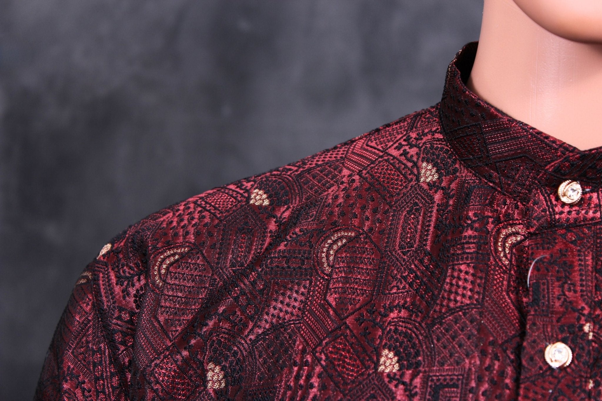 Regal Black Men's Jacquard Kurta – Traditional Elegance by JCS Fashions Men JCS Fashions