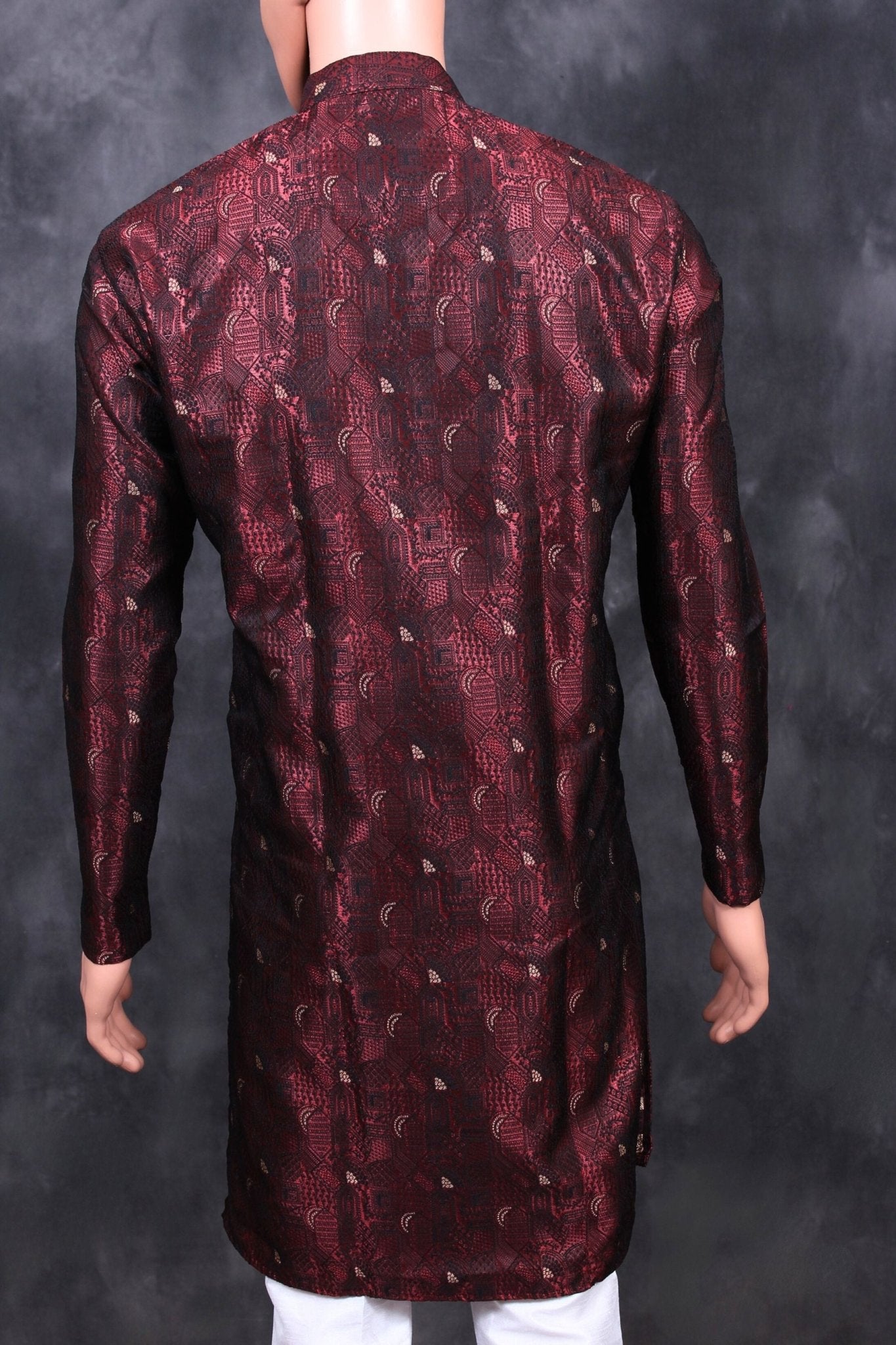 Regal Black Men's Jacquard Kurta – Traditional Elegance by JCS Fashions Men JCS Fashions