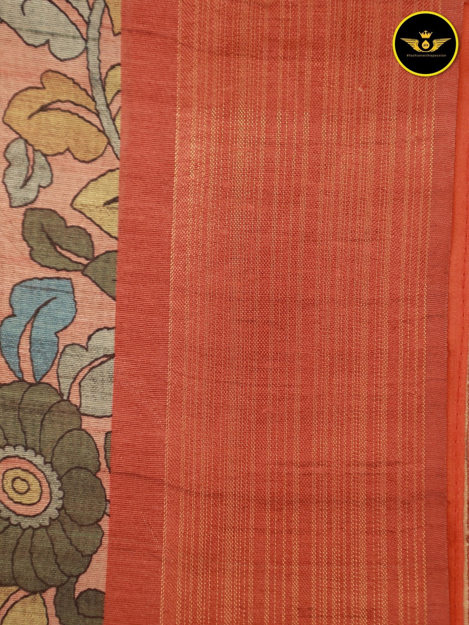 Semi Silk Saree with Exquisite Floral Design and Contrasting Blouse Saree JCS Fashions