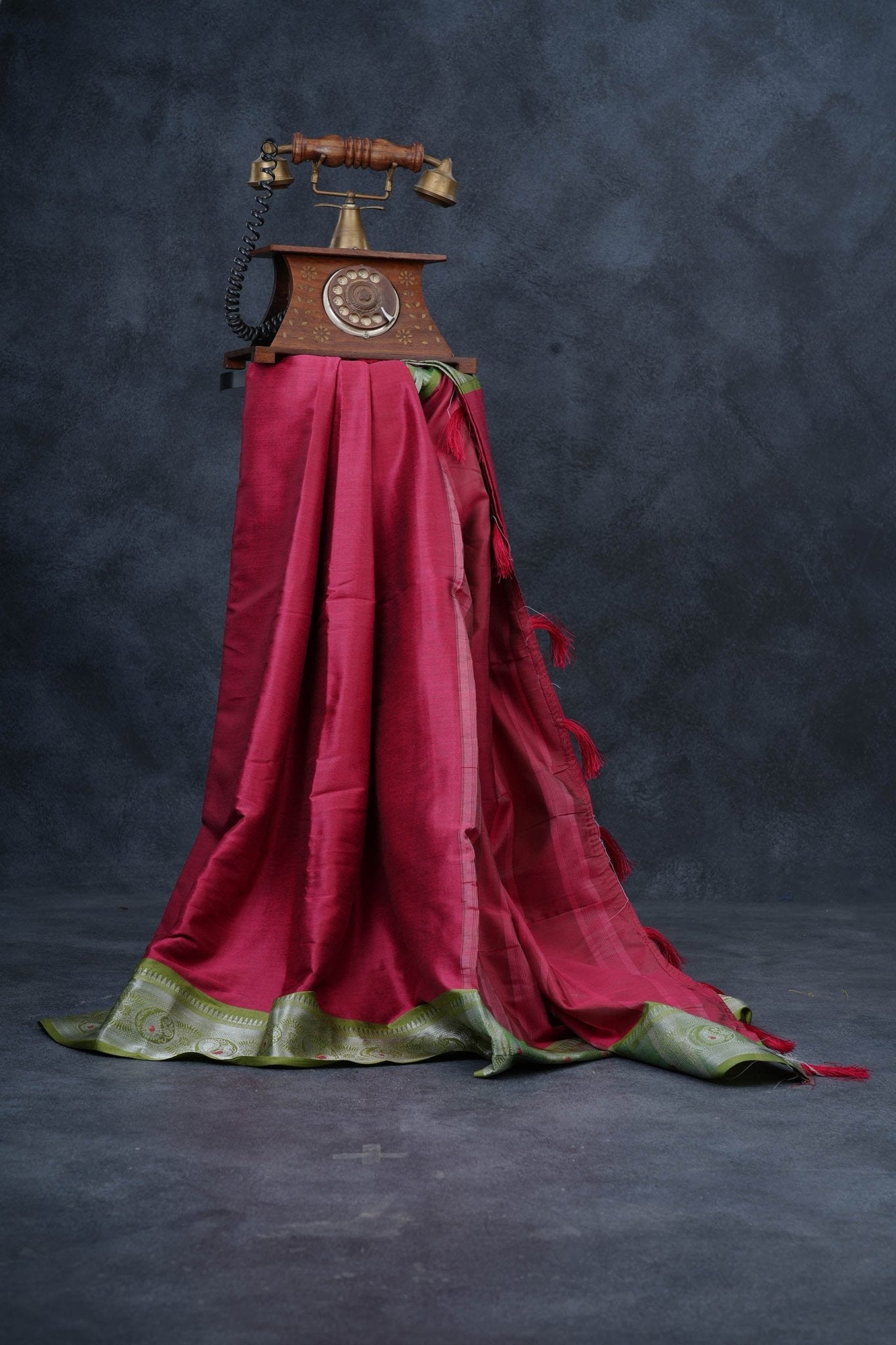 Semi Soft Silk Saree with Silver Weave Border & Complementary Blouse Saree JCS Fashions