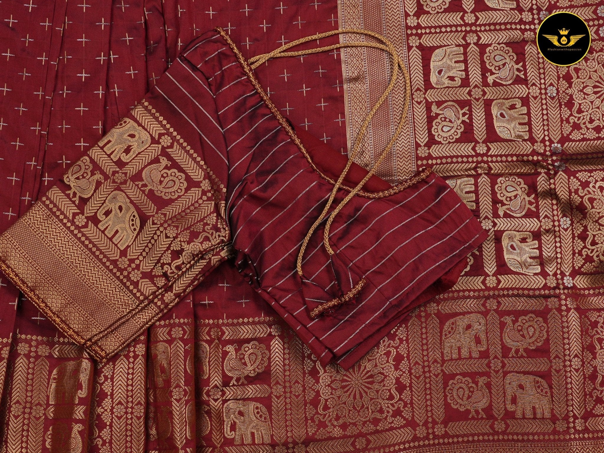 Semi Soft Silk Saree With Zari Woven Border And Pallu SAREE JCS Fashions