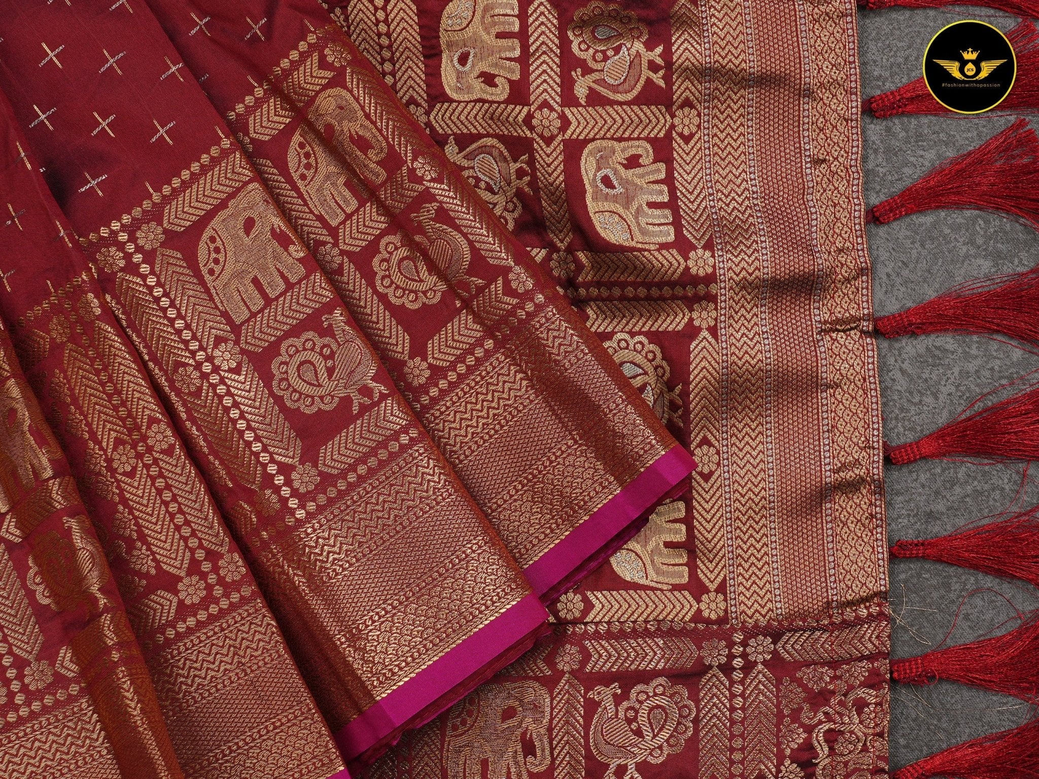 Semi Soft Silk Saree With Zari Woven Border And Pallu SAREE JCS Fashions