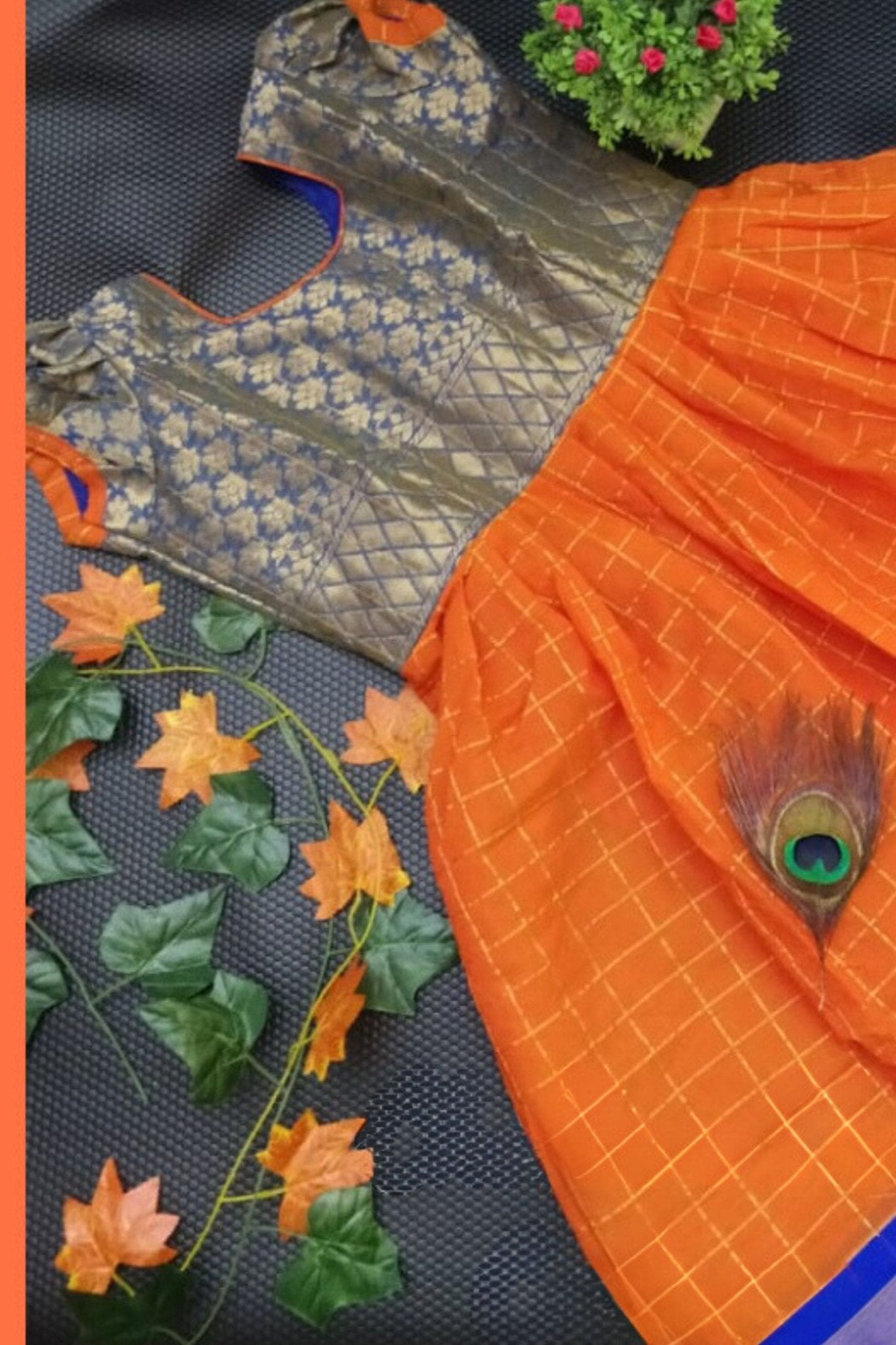 Silk Cotton Frocks with Contrast Border and Puff Sleeves at JCSFashions GIRLS JCS Fashions