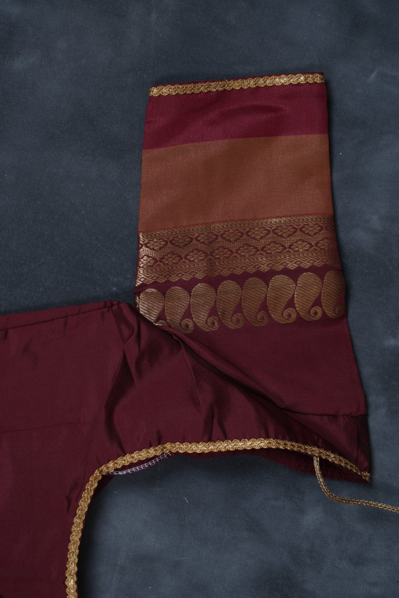 Silk Cotton Saree with Zari Border, Line Pallu and Stitched Blouse SAREE JCS Fashions