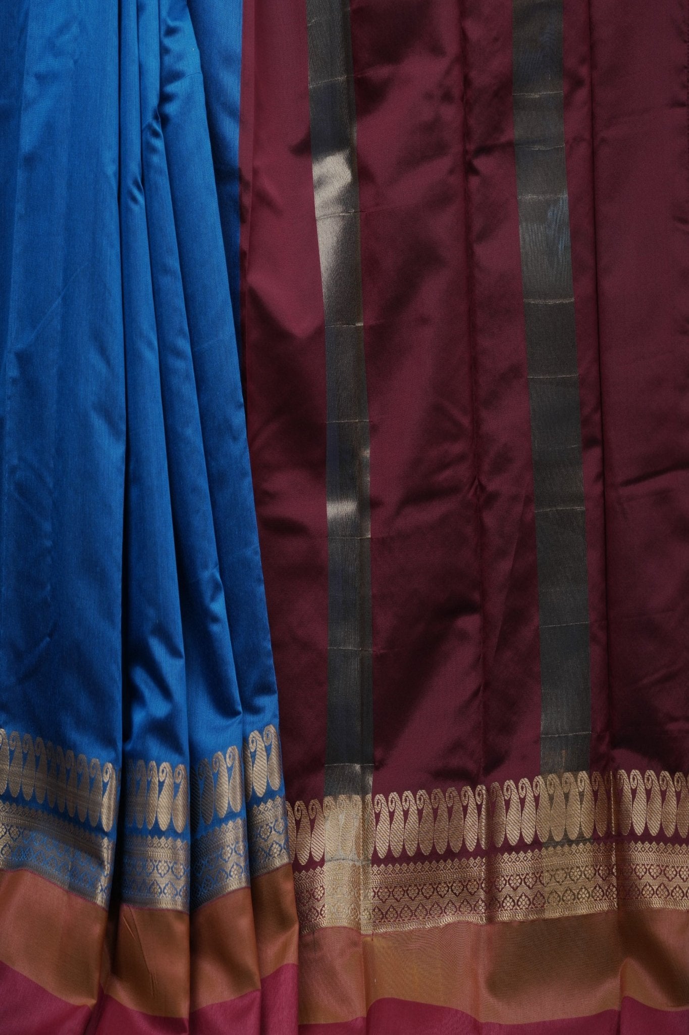 Silk Cotton Saree with Zari Border, Line Pallu and Stitched Blouse SAREE JCS Fashions
