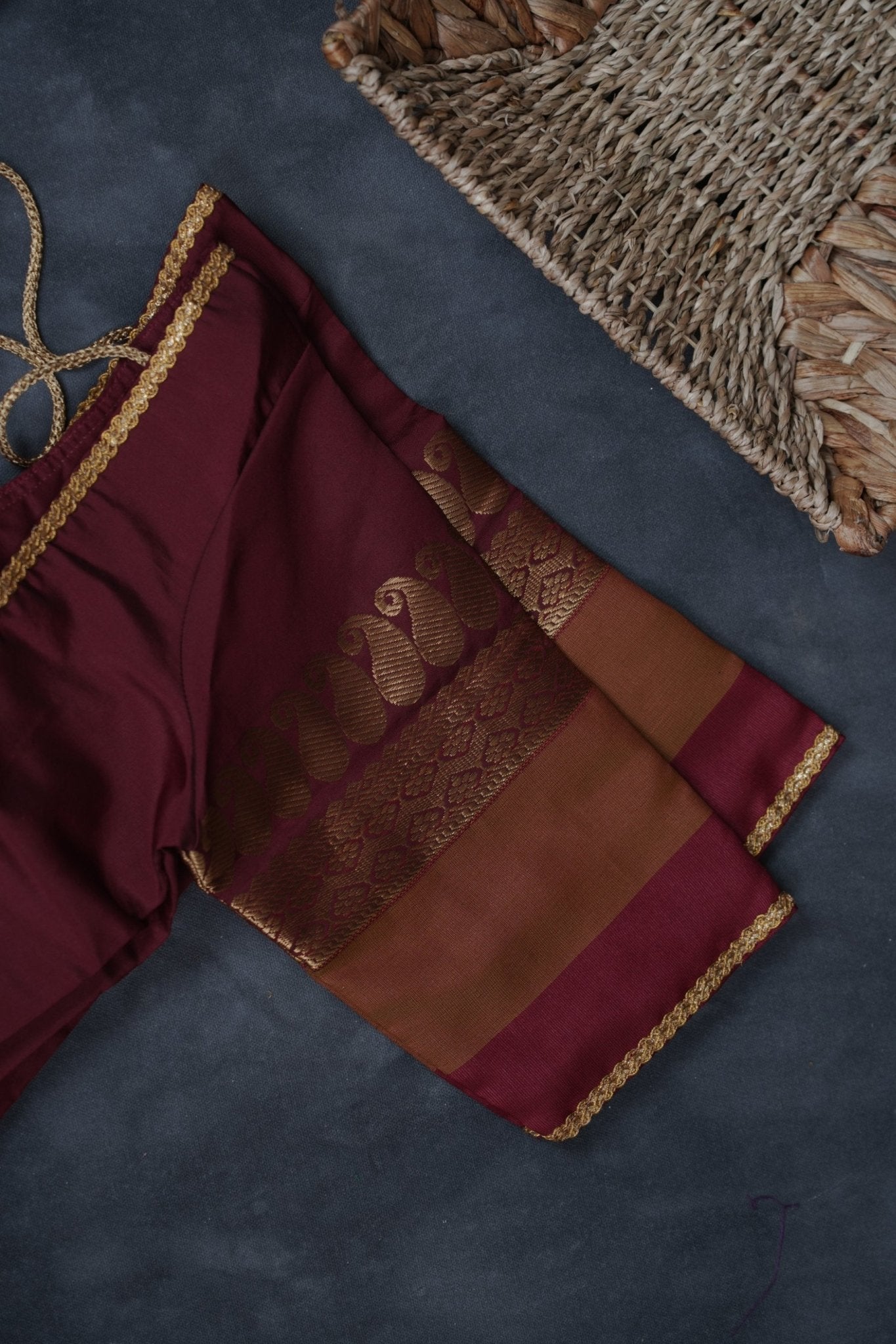 Silk Cotton Saree with Zari Border, Line Pallu and Stitched Blouse SAREE JCS Fashions
