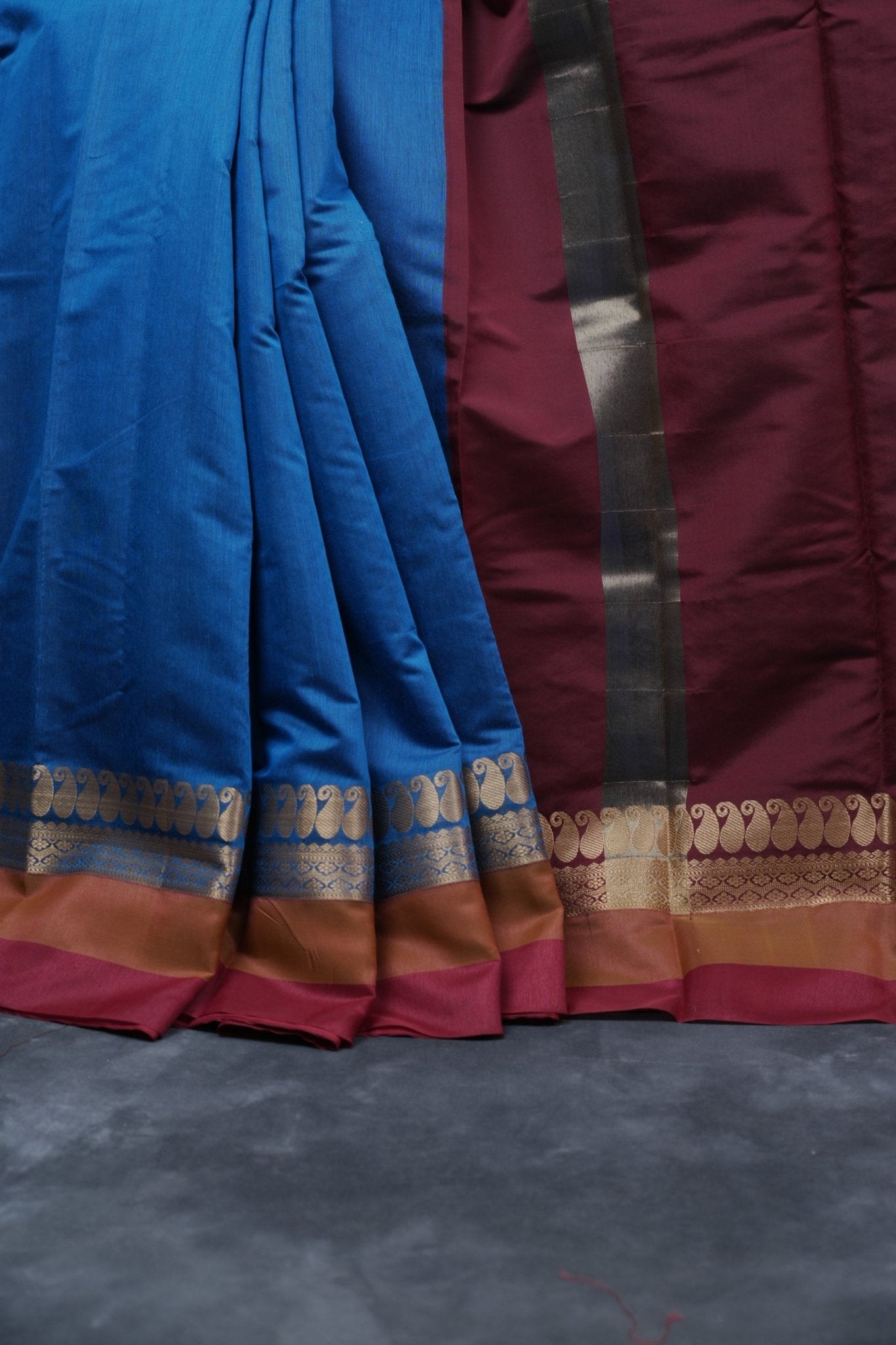 Silk Cotton Saree with Zari Border, Line Pallu and Stitched Blouse SAREE JCS Fashions
