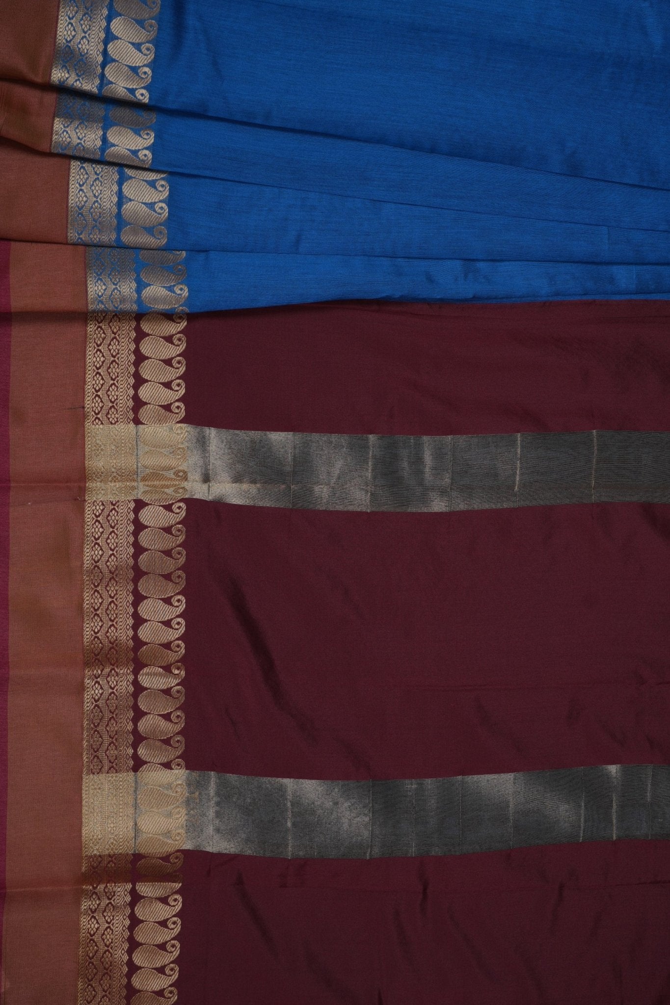 Silk Cotton Saree with Zari Border, Line Pallu and Stitched Blouse SAREE JCS Fashions