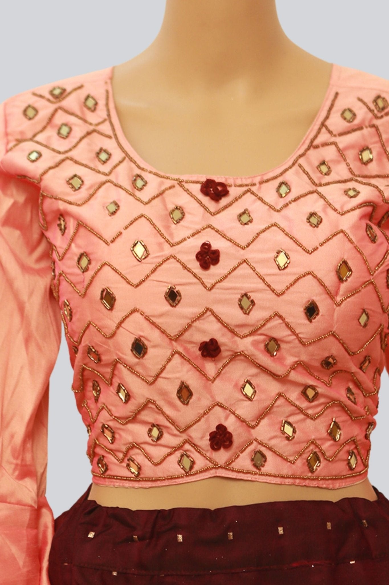 Silk Crop Top Lehenga Set - Elegant 2-Piece Ensemble | Size 40" LEHENGA JCS Fashions