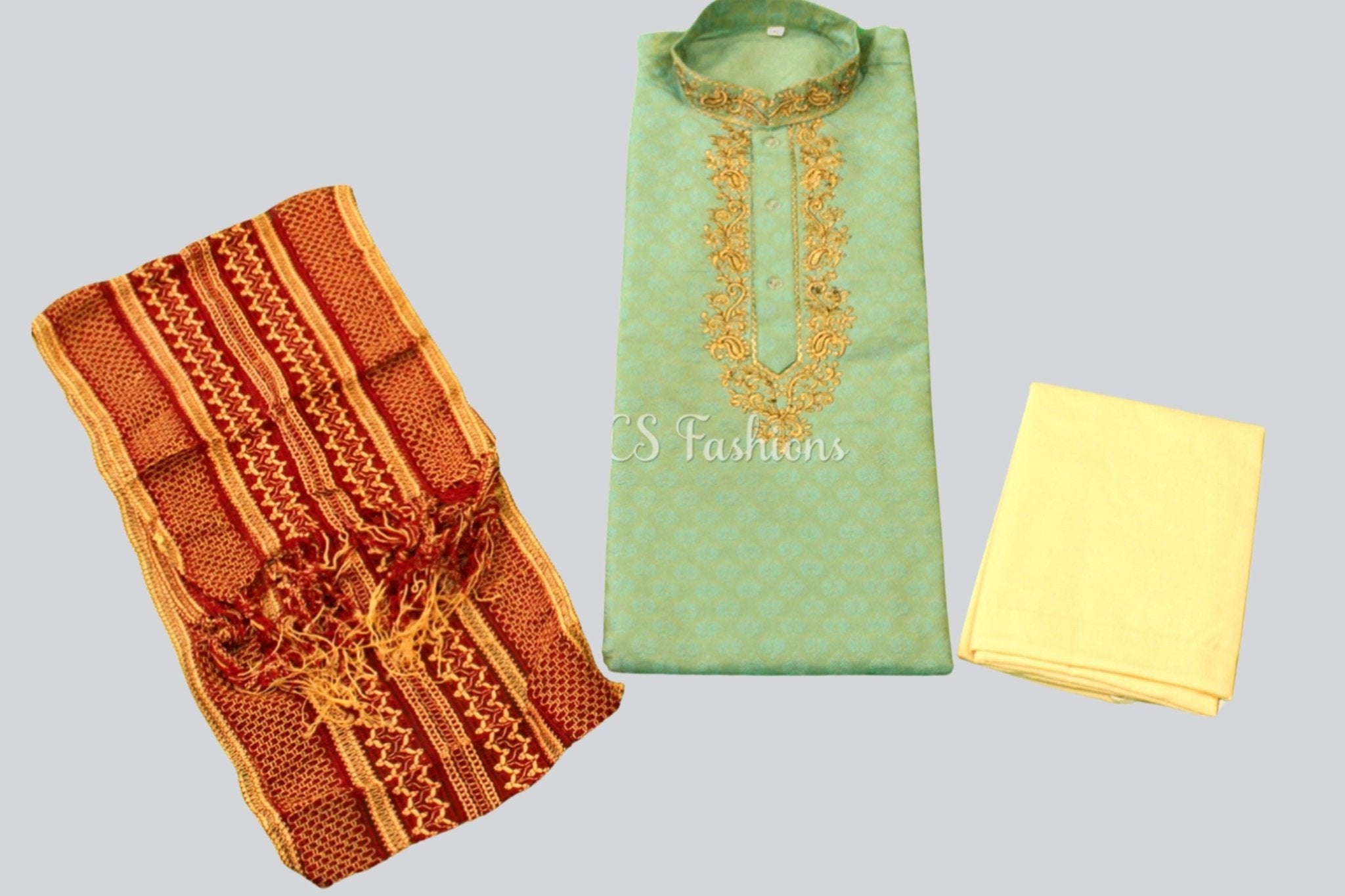 Silk Kurta Pajama Set with Embroidery & Zari Work | Elegant Ethnic Wear MEN JCS Fashions