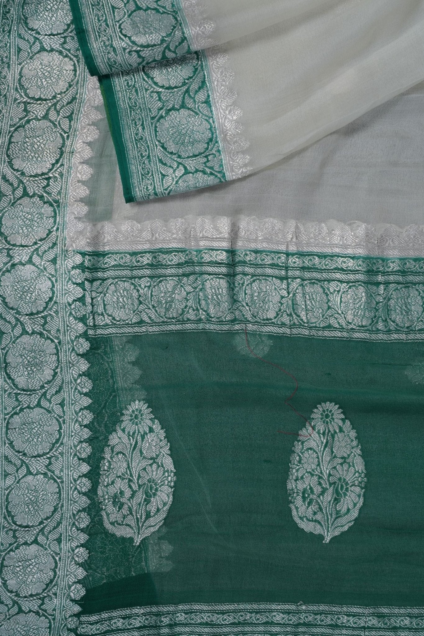 Silkmark Certified Georgette Saree: Premium Trendy Kaddi with Silver Weaving SAREE JCS Fashions