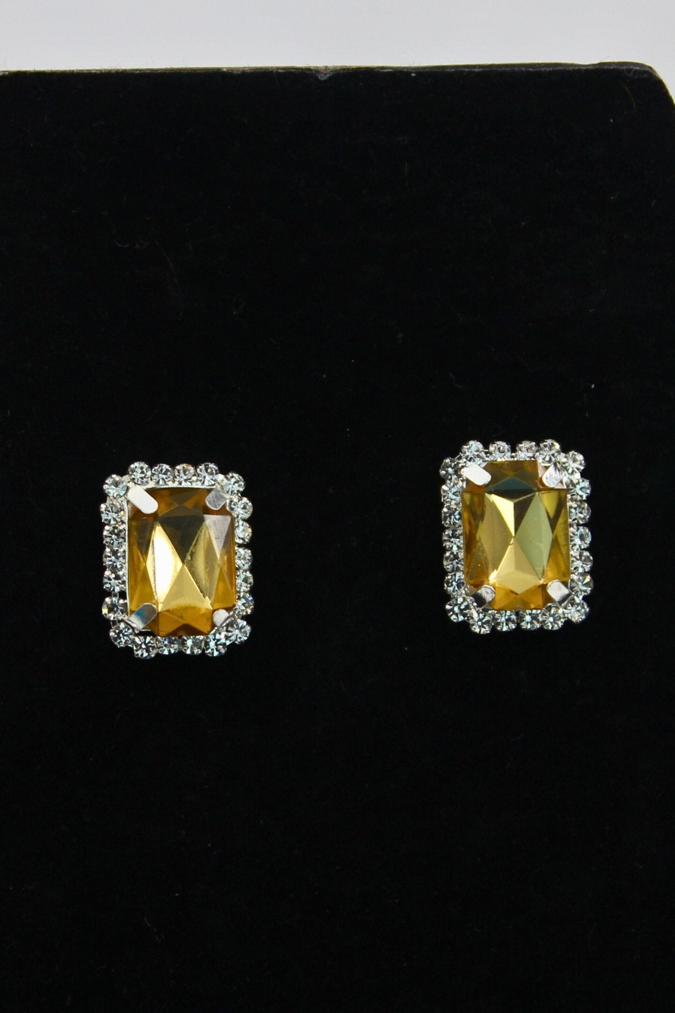 Silver-Plated Oversized Stud Earrings with Cubic Zirconia by JCS Fashions Jewelry JCS Fashions