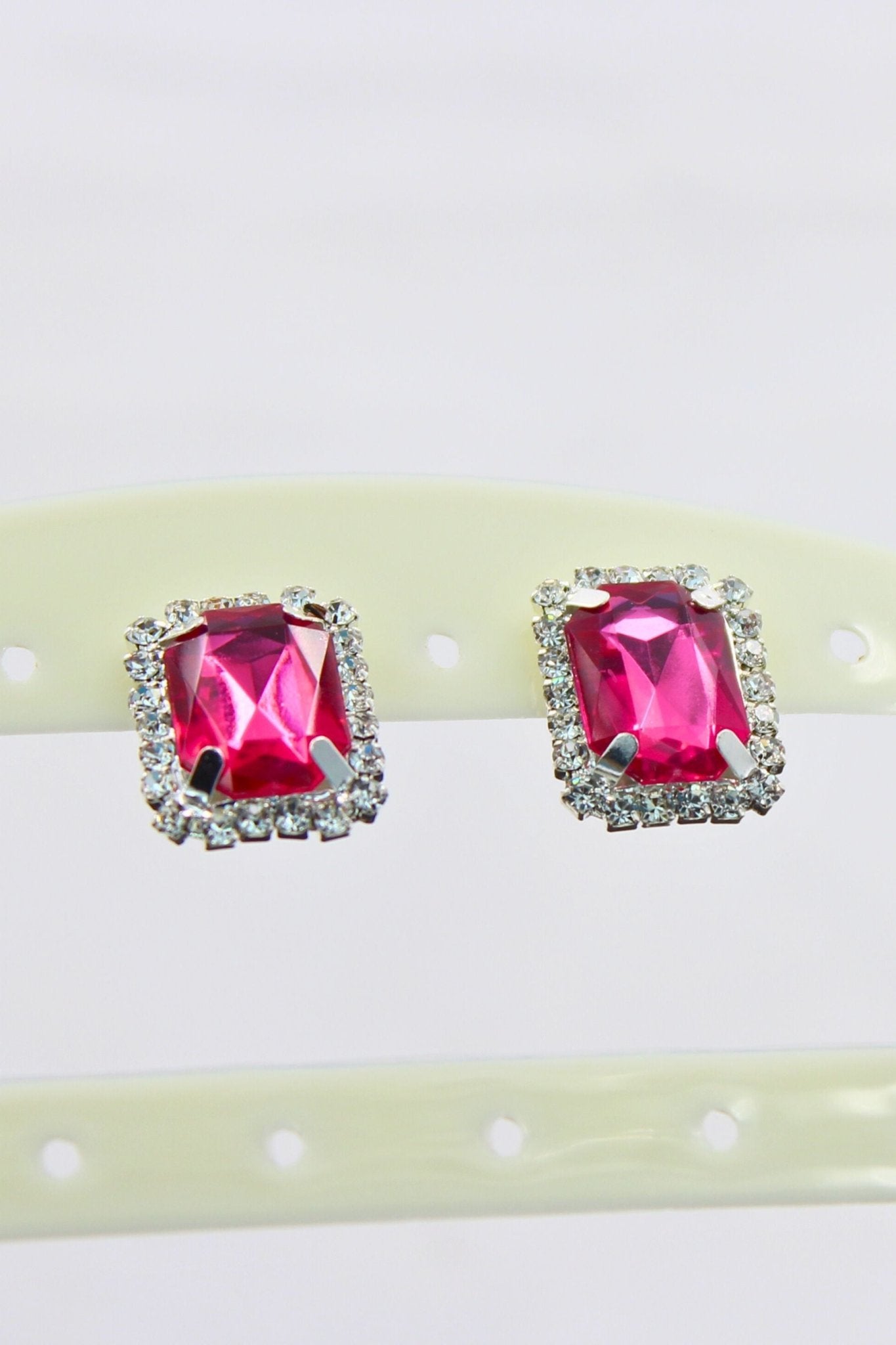 Silver-Plated Oversized Stud Earrings with Cubic Zirconia by JCS Fashions Jewelry JCS Fashions