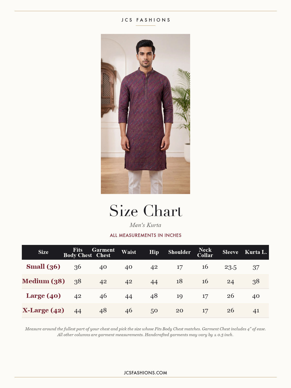 Size Chart — Men-157