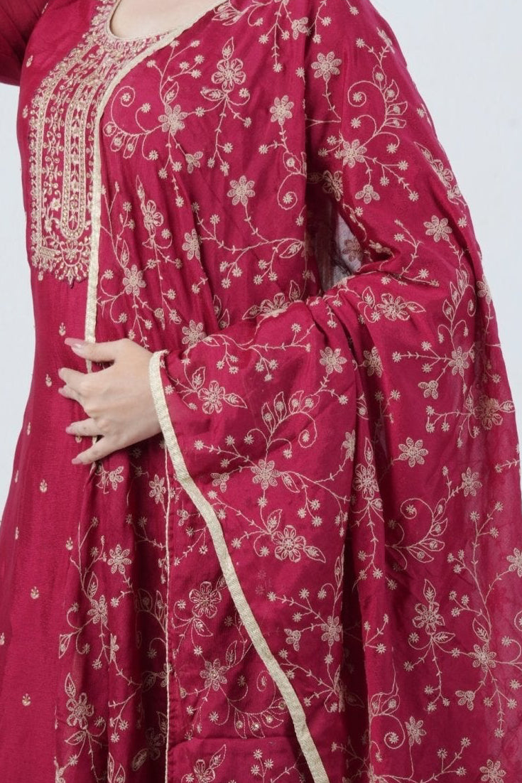 Soft Chinnon Silk Sharara: Elegant and Comfortable Ensemble KURTI JCS Fashions