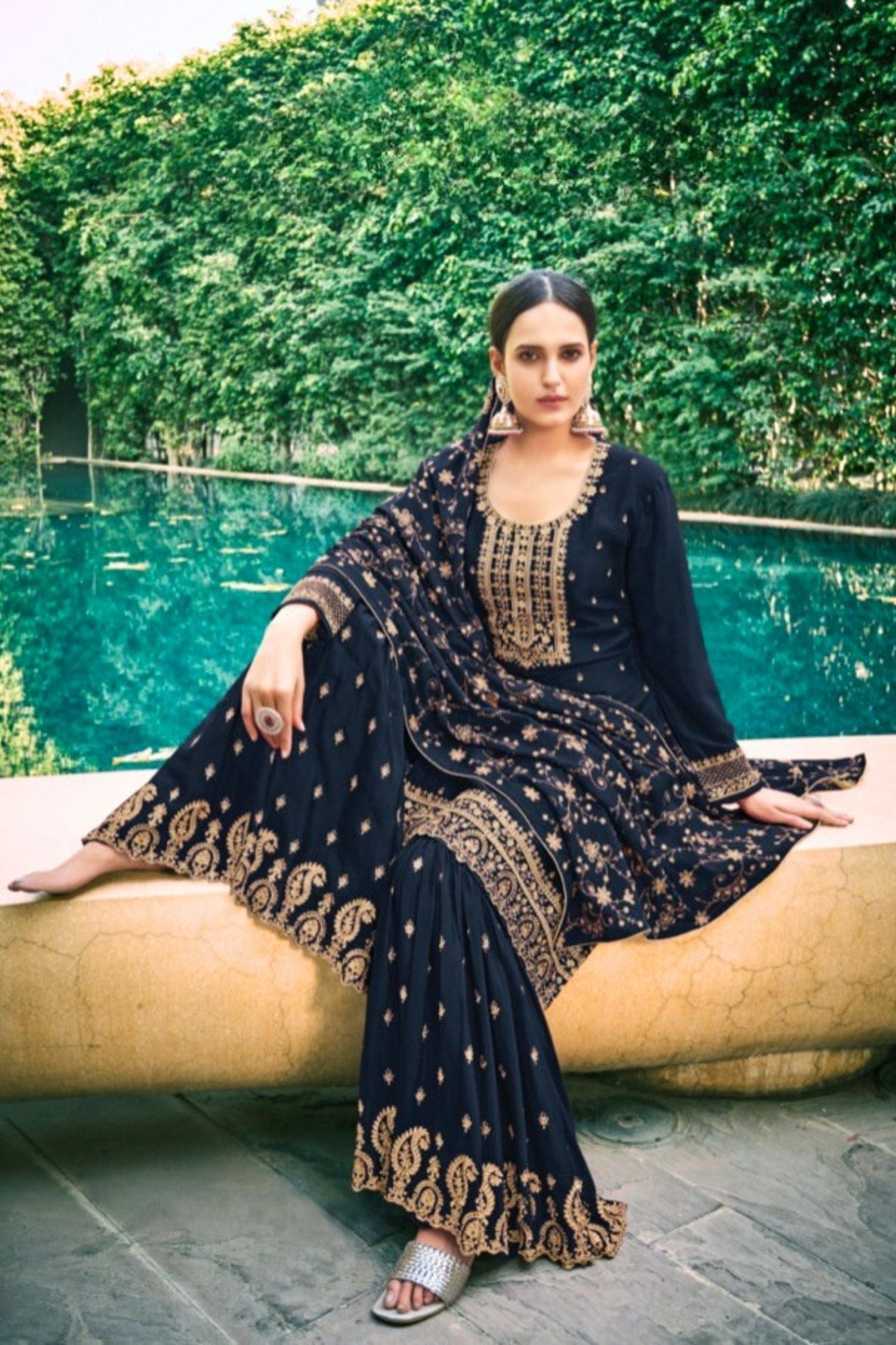 Soft Chinnon Silk Sharara - Perfect for Special Occasions KURTI JCS Fashions