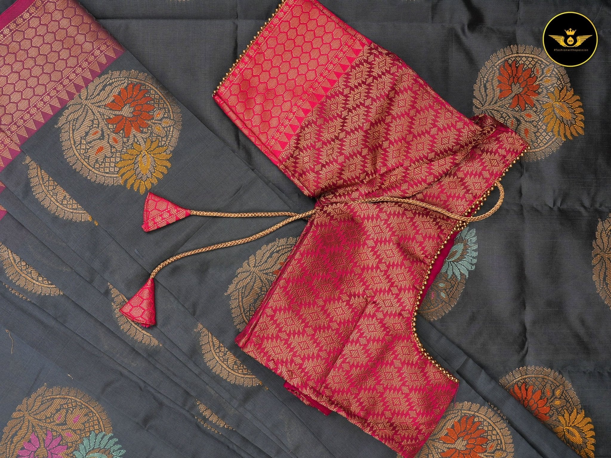 Soft Semi Silk Saree With Fully Stitched Jacquard Blouse SAREE JCS Fashions