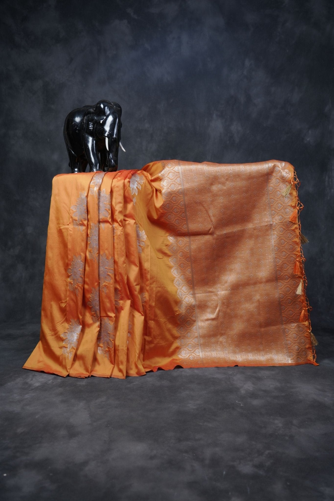 Soft Silk Sarees with Allover Antic and Silver Motifs at JCS Fashions SAREE JCS Fashions