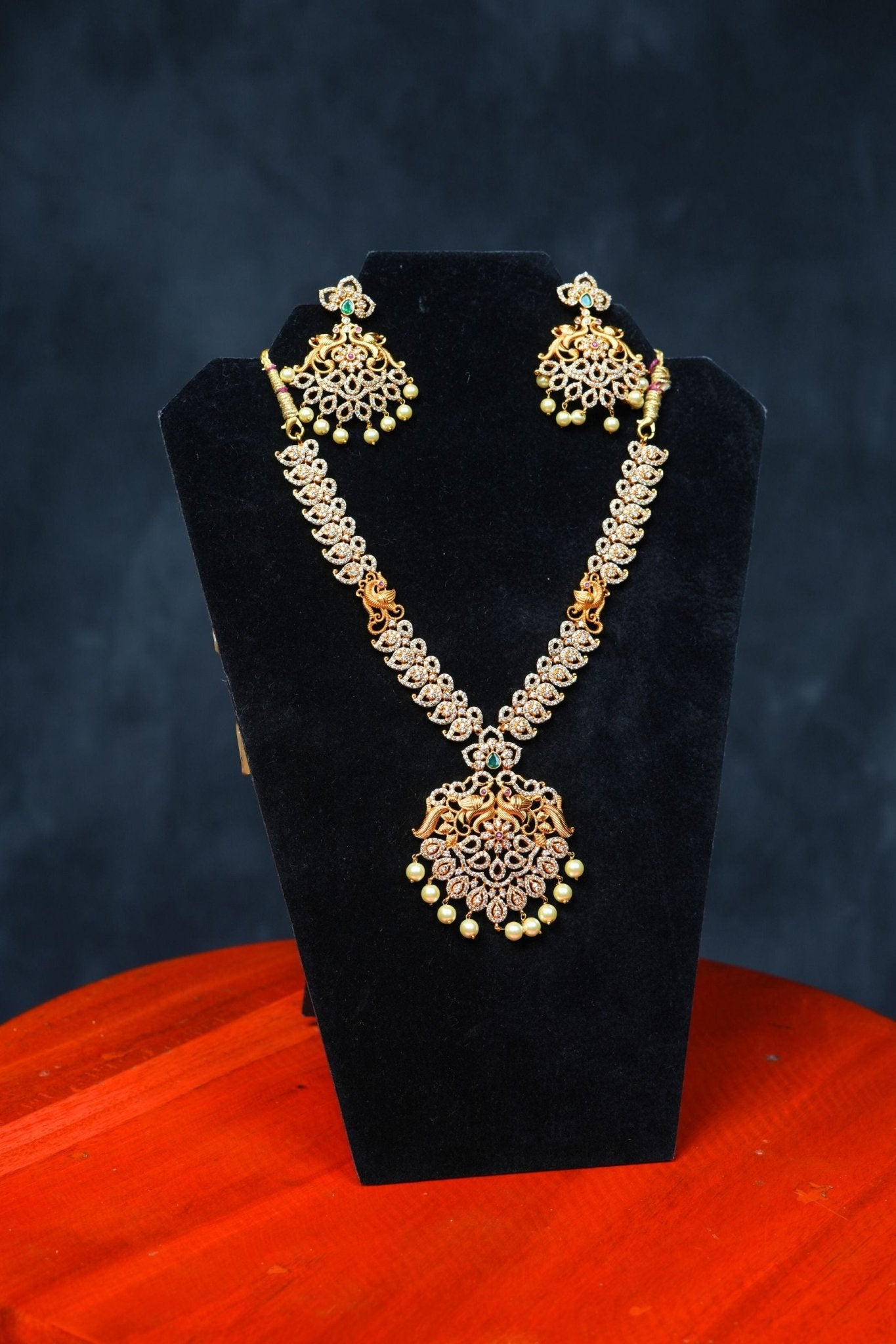Sparkle in Elegance: American Diamond and Beautiful Stone Necklace Set Jewelry JCS Fashions