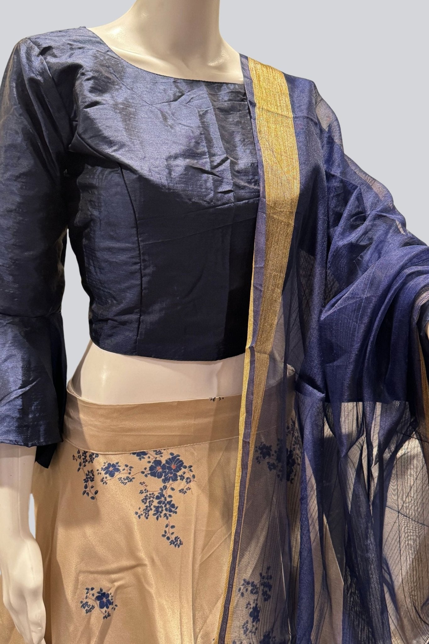 Stunning Canvas-Stitched Taffeta Silk Lehenga with Crop Top Lehenga JCS Fashions