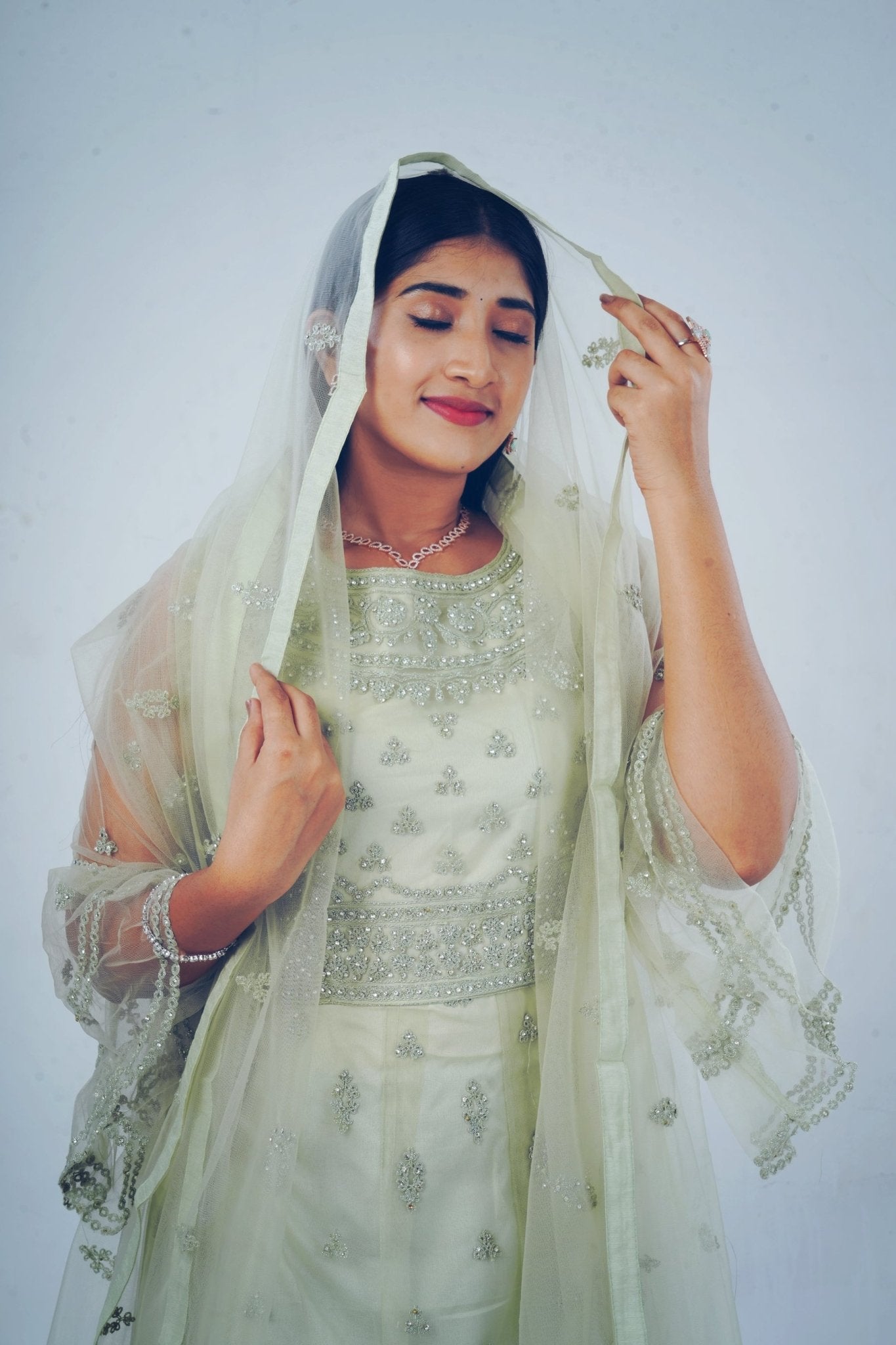 Stunning Embroidered long Gown with Stone Work KURTI JCS Fashions