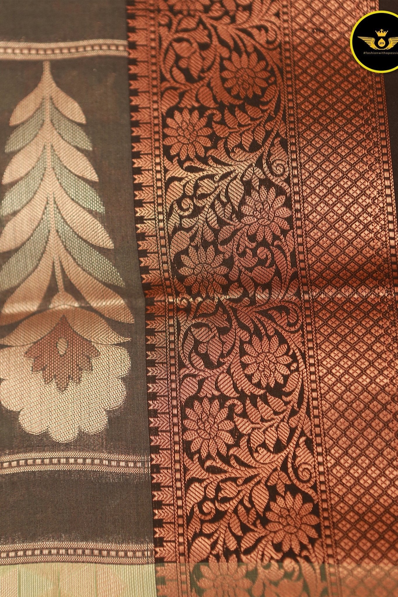 Stunning Semi Silk Saree with Beautiful Weaves, Contrast Border & Pallu Saree JCS Fashions