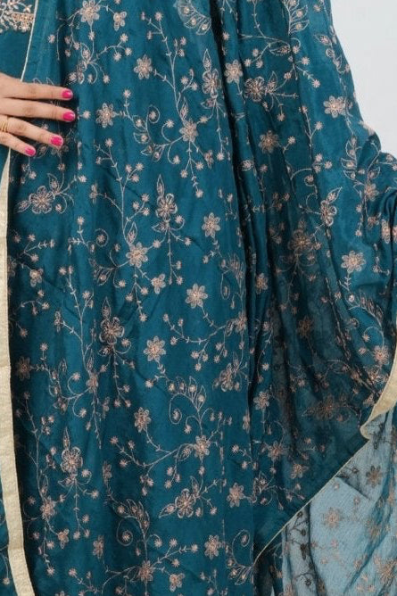 Stunning Soft Chinnon Silk Sharara - Elegant Handwork Embroidery KURTI JCS Fashions