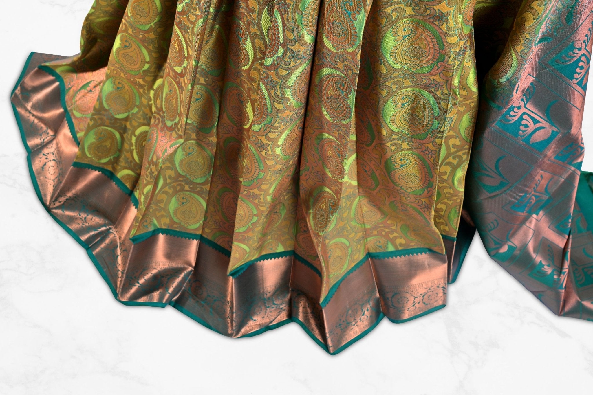 Timeless Kanchipuram Tissue Silk Saree with Golden Zari Work Saree JCS Fashions