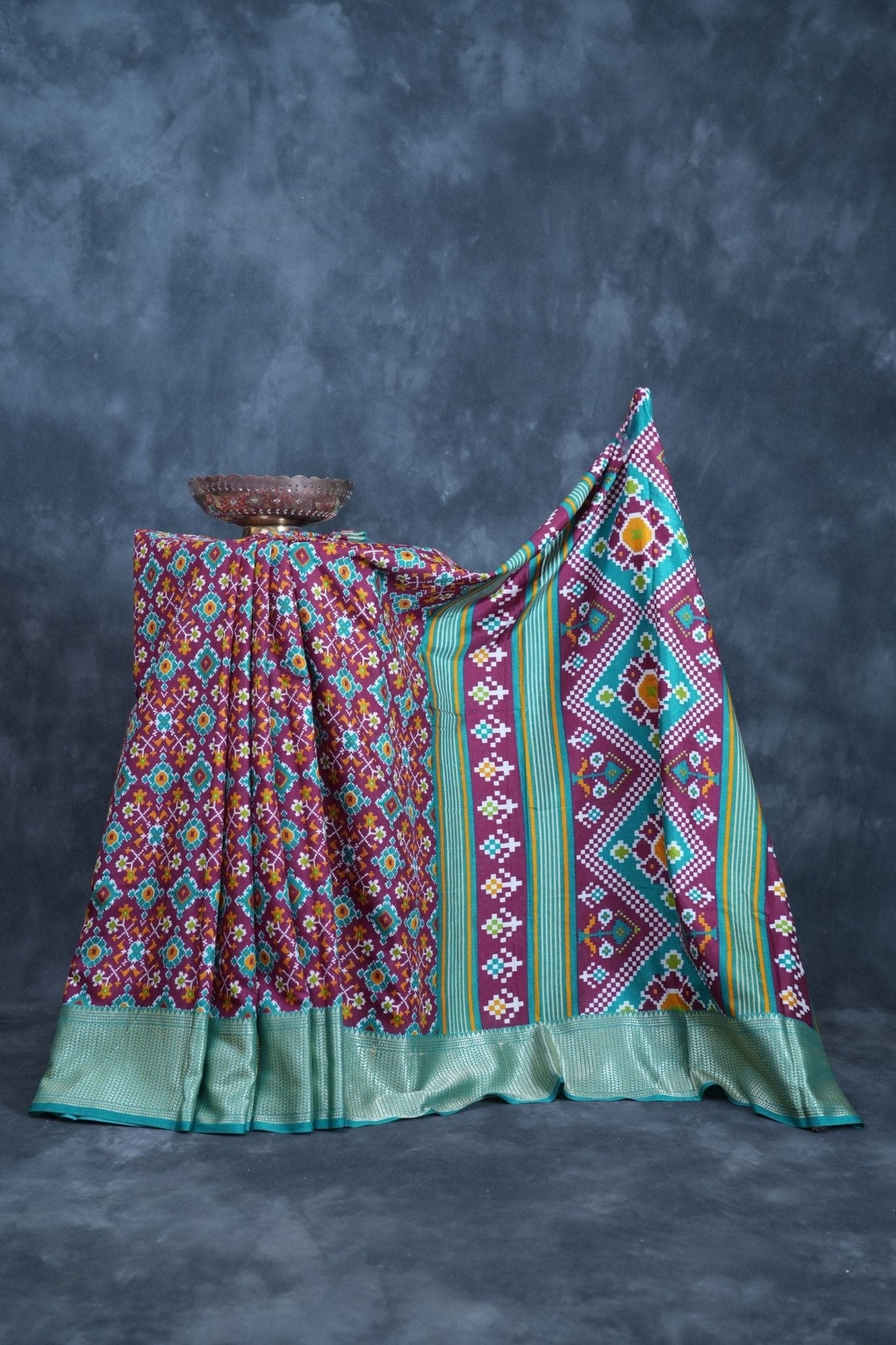 Traditional Elegance Kanchipuram Semi Silk Saree with Ikkat Design Saree JCS Fashions