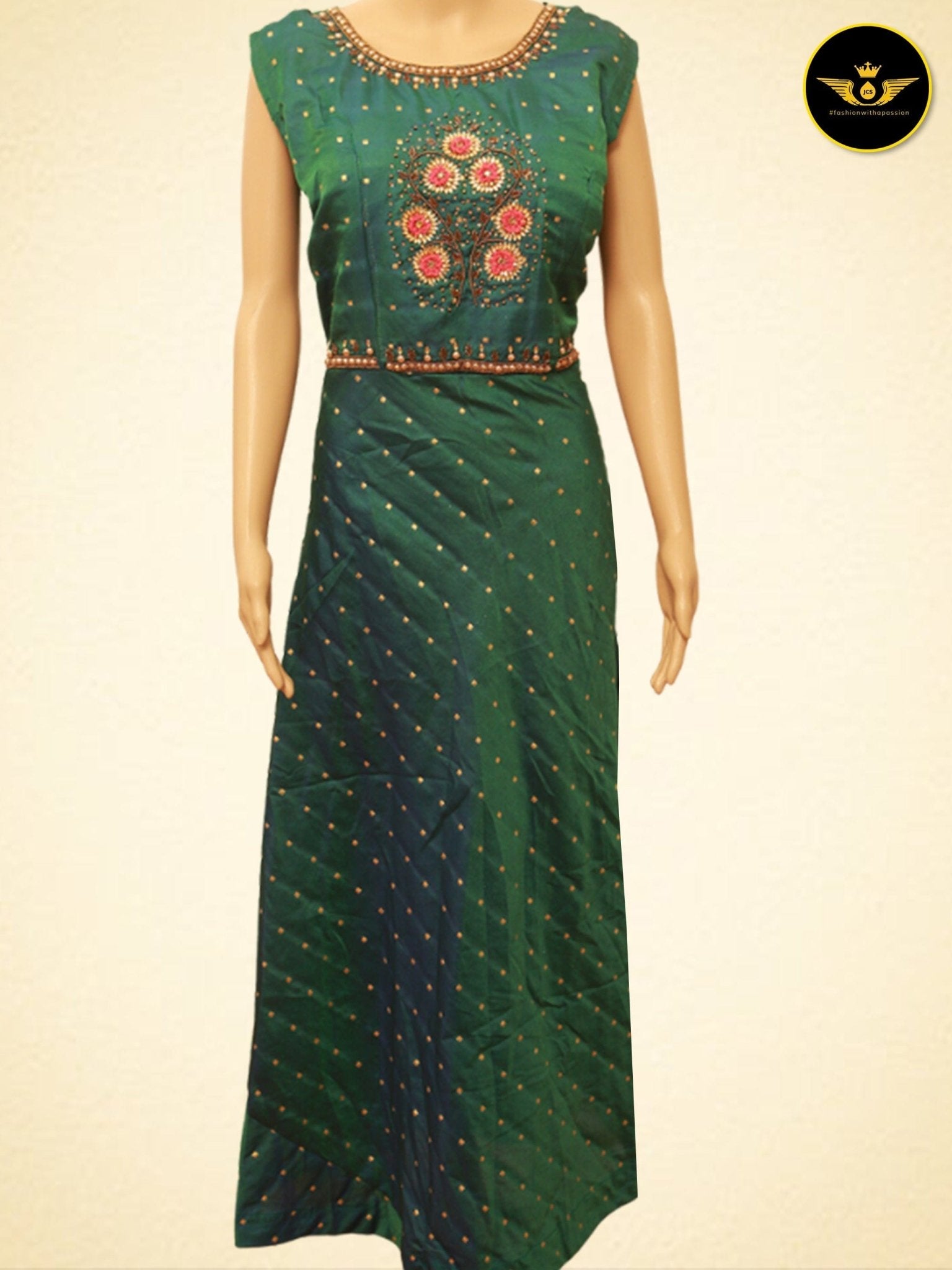 Traditional Indian Long Frock/Gown with heavy work KURTI JCS Fashions