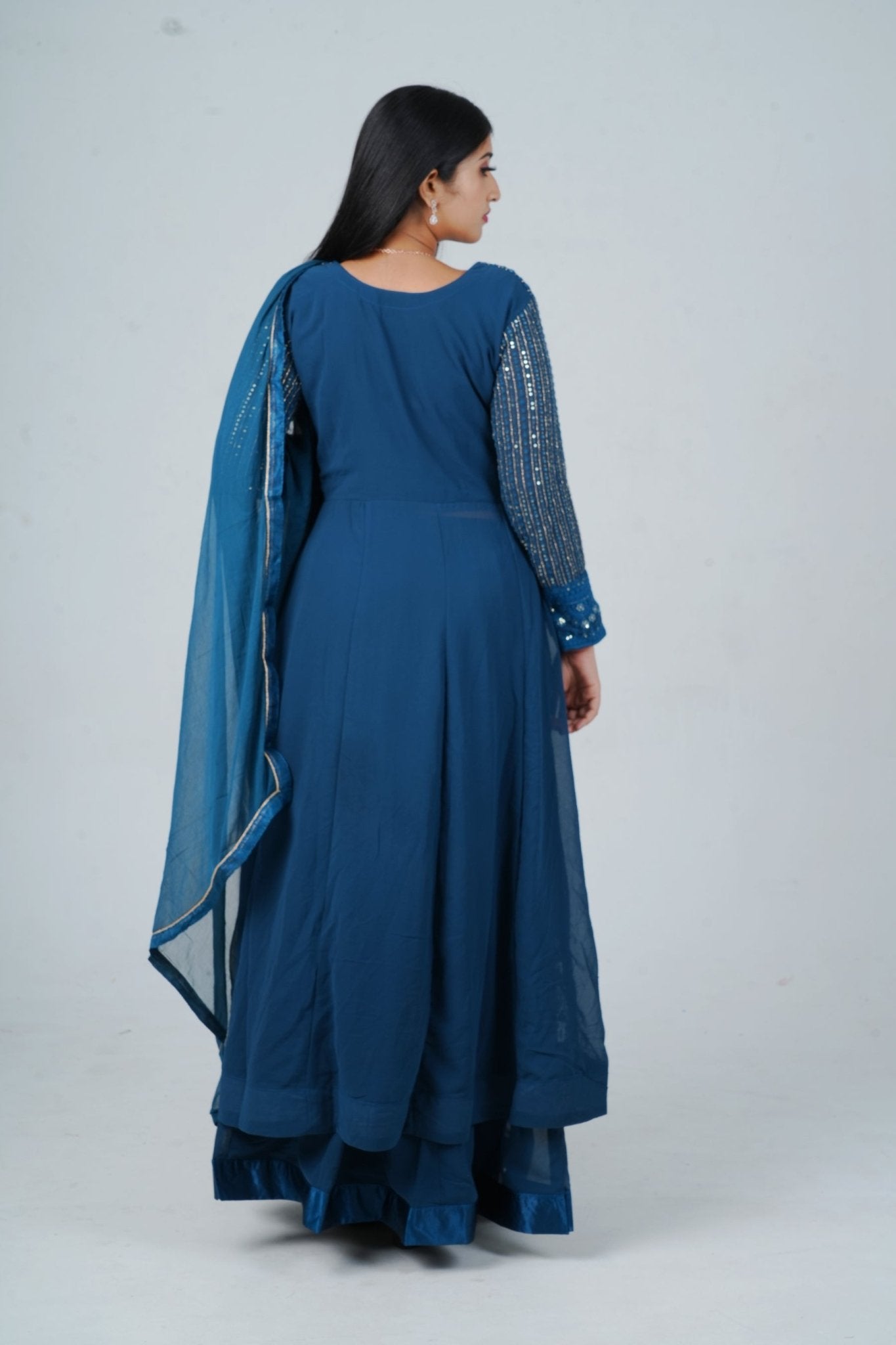 Unique Georgette Salwar Suit with Skirt - Embelished with Sequin Work KURTI JCS Fashions