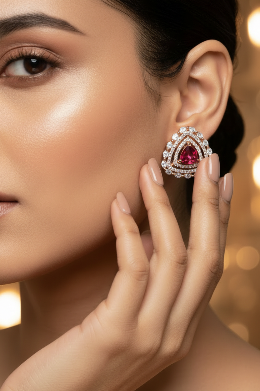 Very elegant, Beautiful and light weight Stone Stud earring