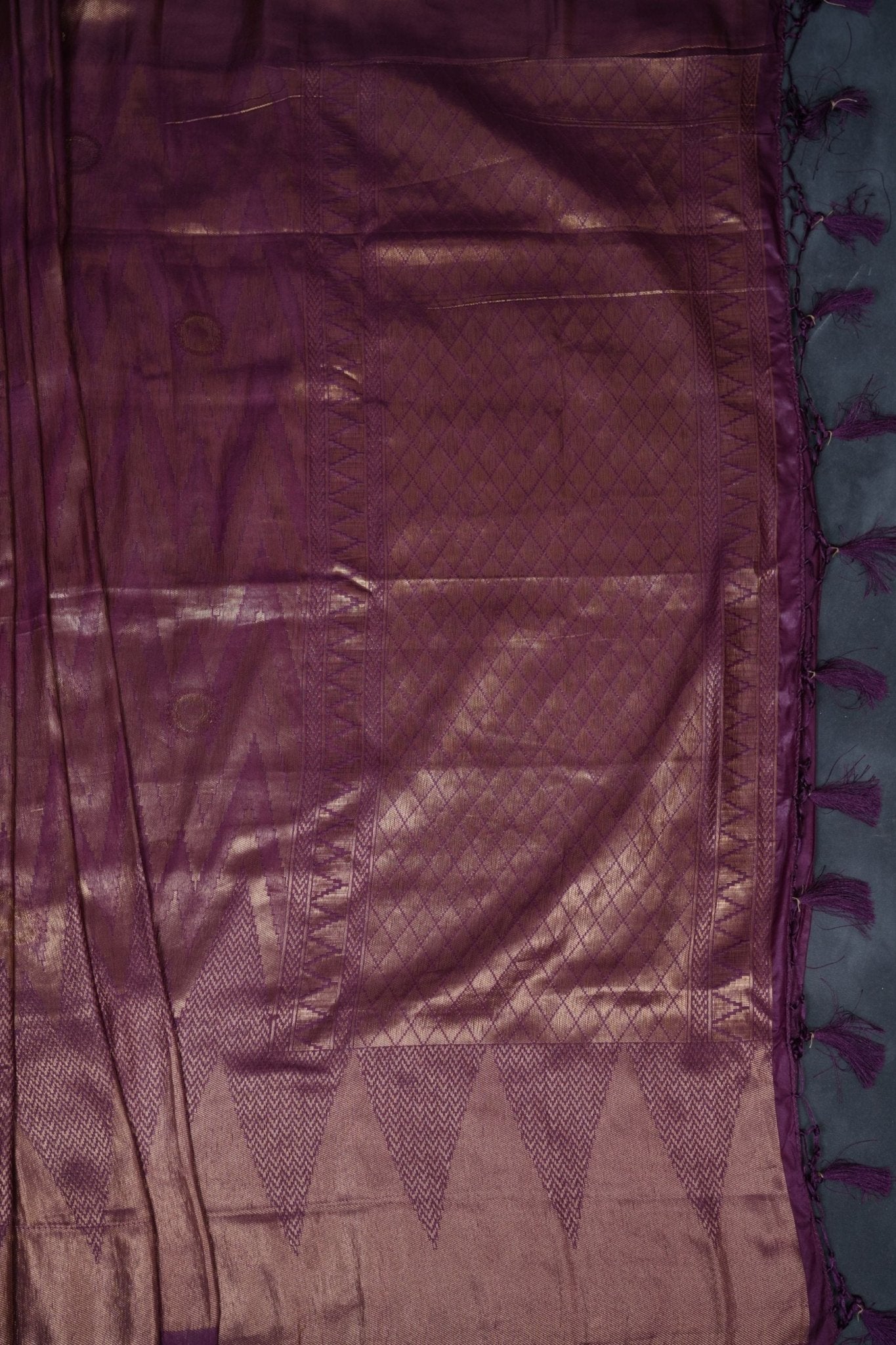 Wine Color Soft Semi-Silk Saree With stitched Blouse SAREE JCS Fashions