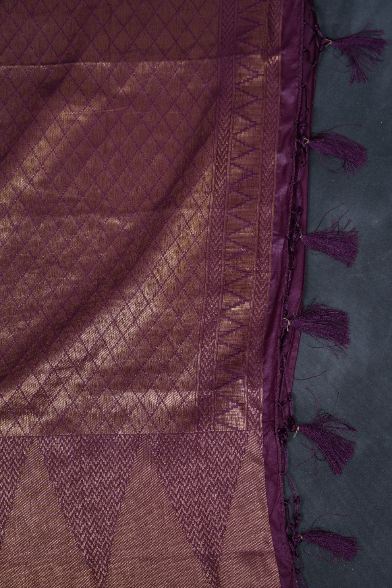 Wine Color Soft Semi-Silk Saree With stitched Blouse SAREE JCS Fashions