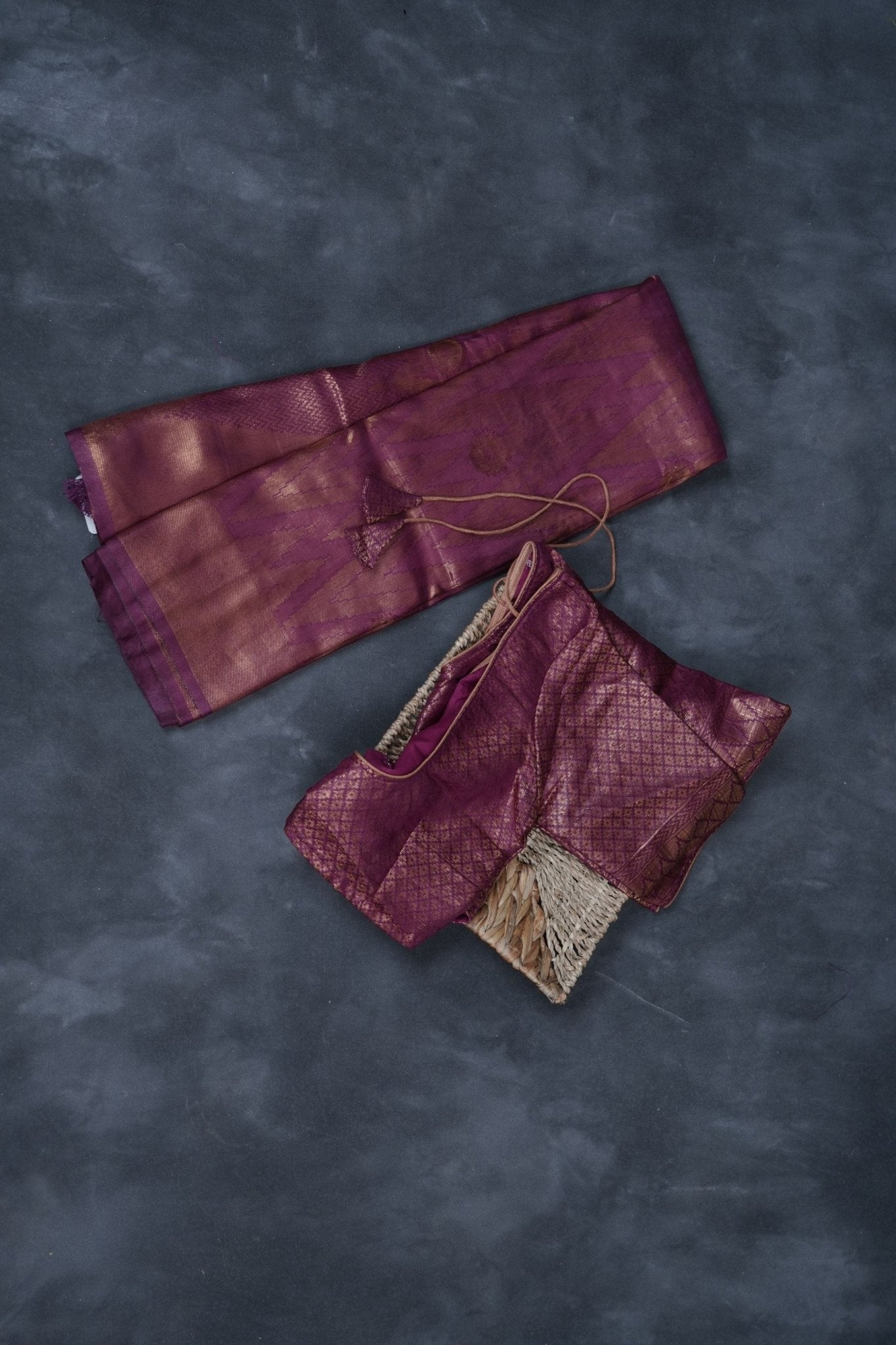 Wine Color Soft Semi-Silk Saree With stitched Blouse SAREE JCS Fashions