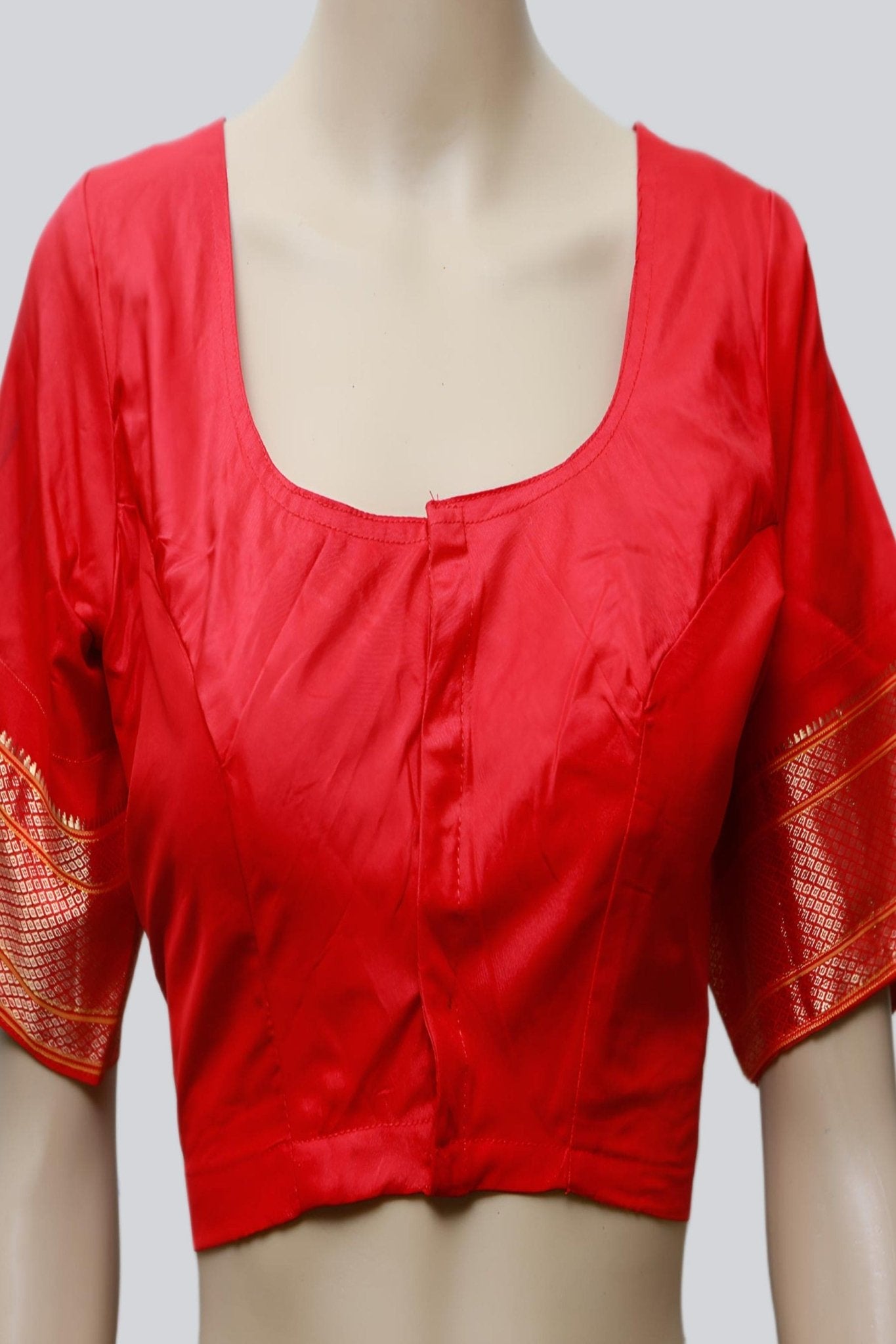 Yeola Paithani Silk Saree, Orange and Red, Fully stitched blouse SAREE JCS Fashions