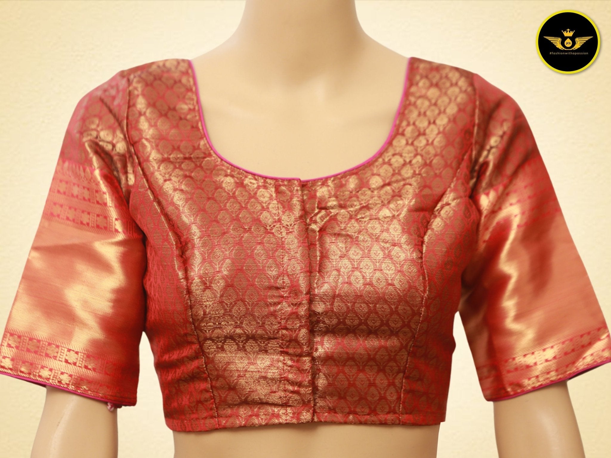 Zari Weave Semi Silk Saree with Long Borders - Elegant and Rich Saree JCS Fashions