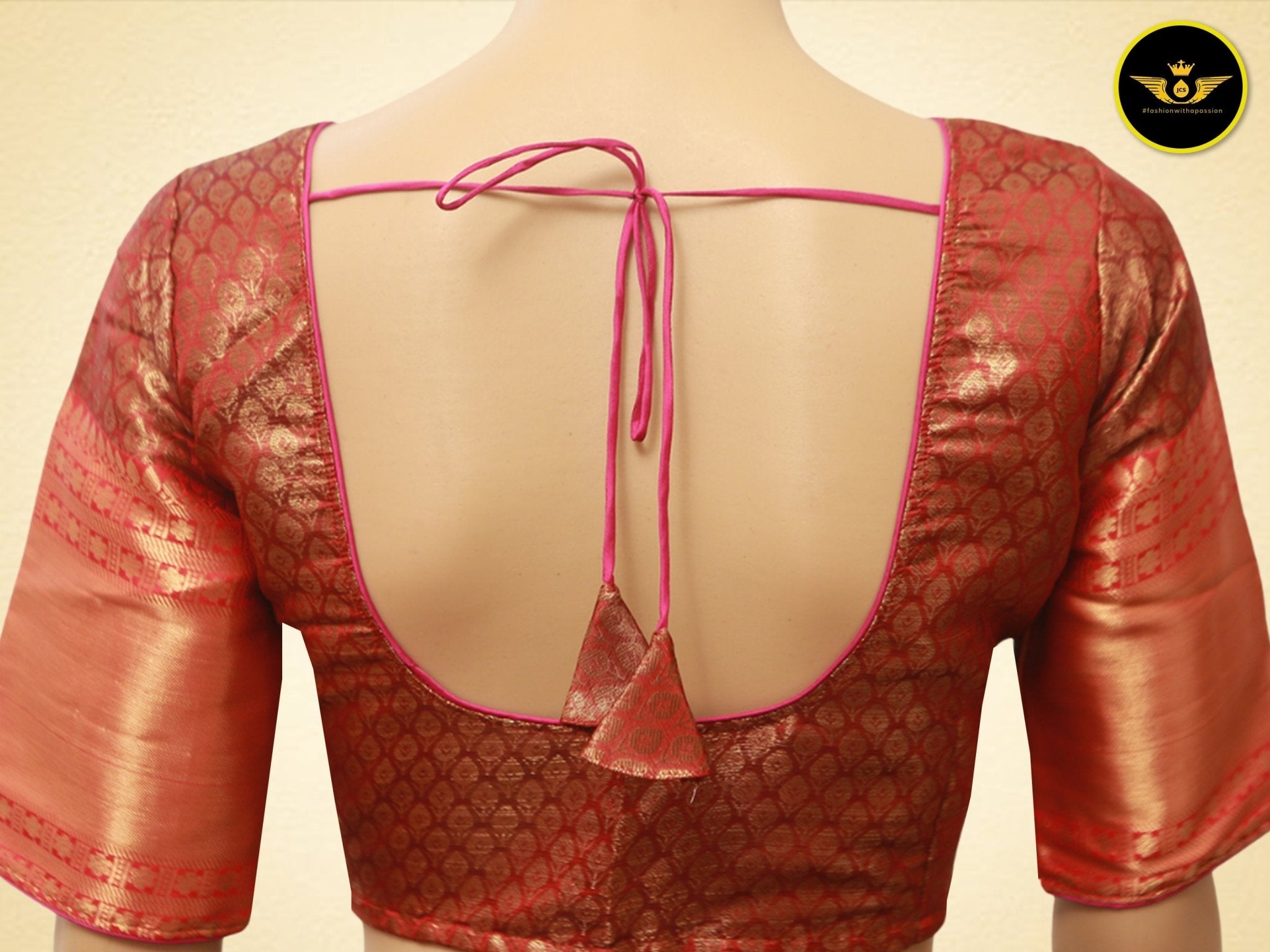 Zari Weave Semi Silk Saree with Long Borders - Elegant and Rich Saree JCS Fashions