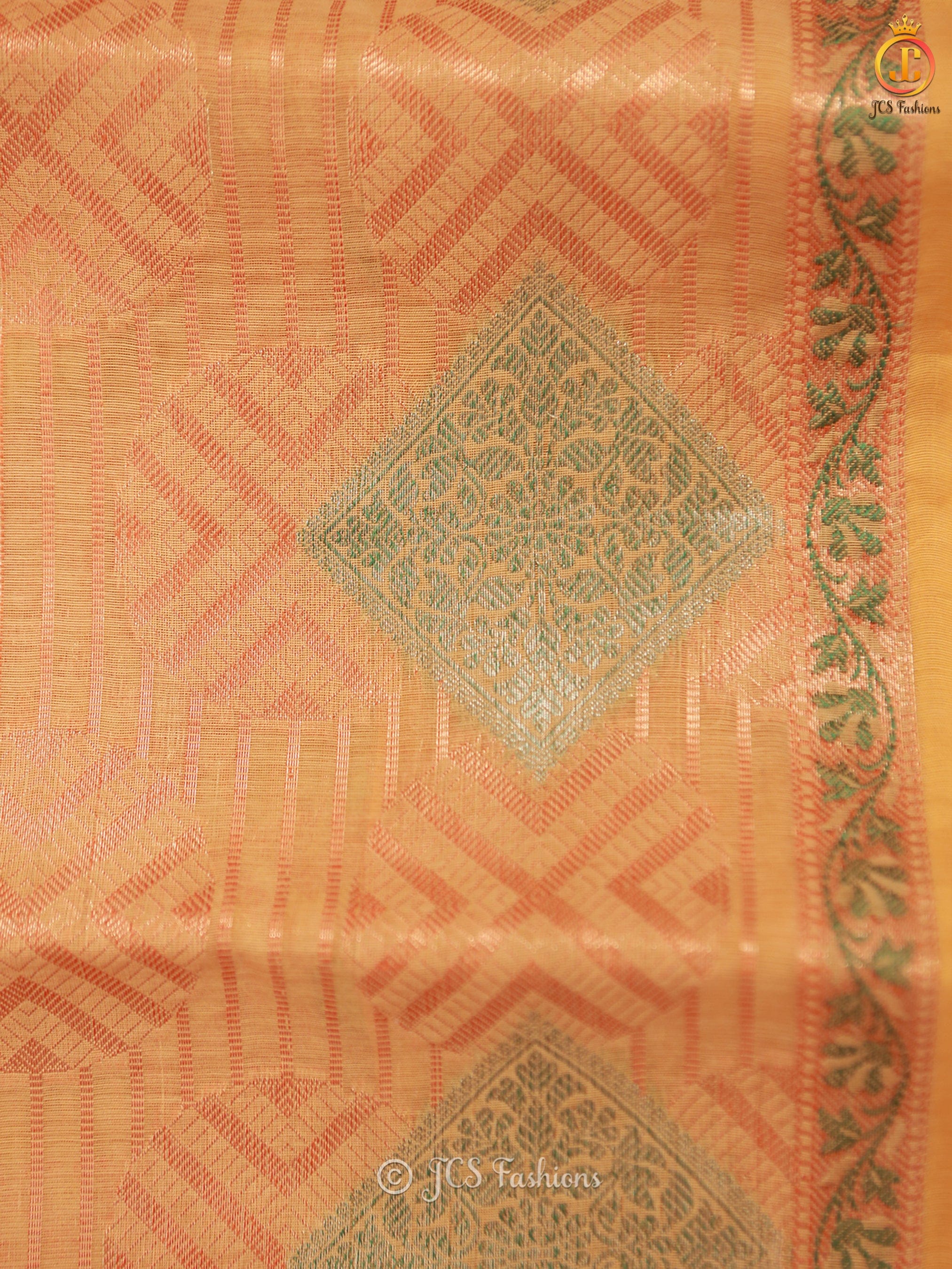 Traditional Exquisite Soft Silk Cotton Saree With Brocade Blouse SAREE JCS Fashions
